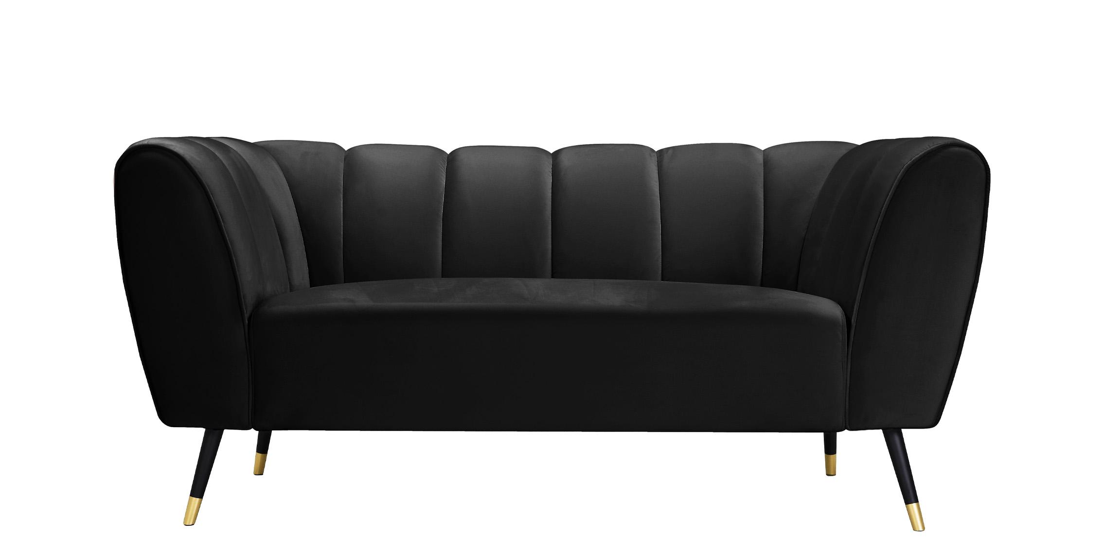 

    
626Black-S-Set-3 Black Velvet Channel Tufted Sofa Set 3Pcs BEAUMONT 626Black Meridian Modern
