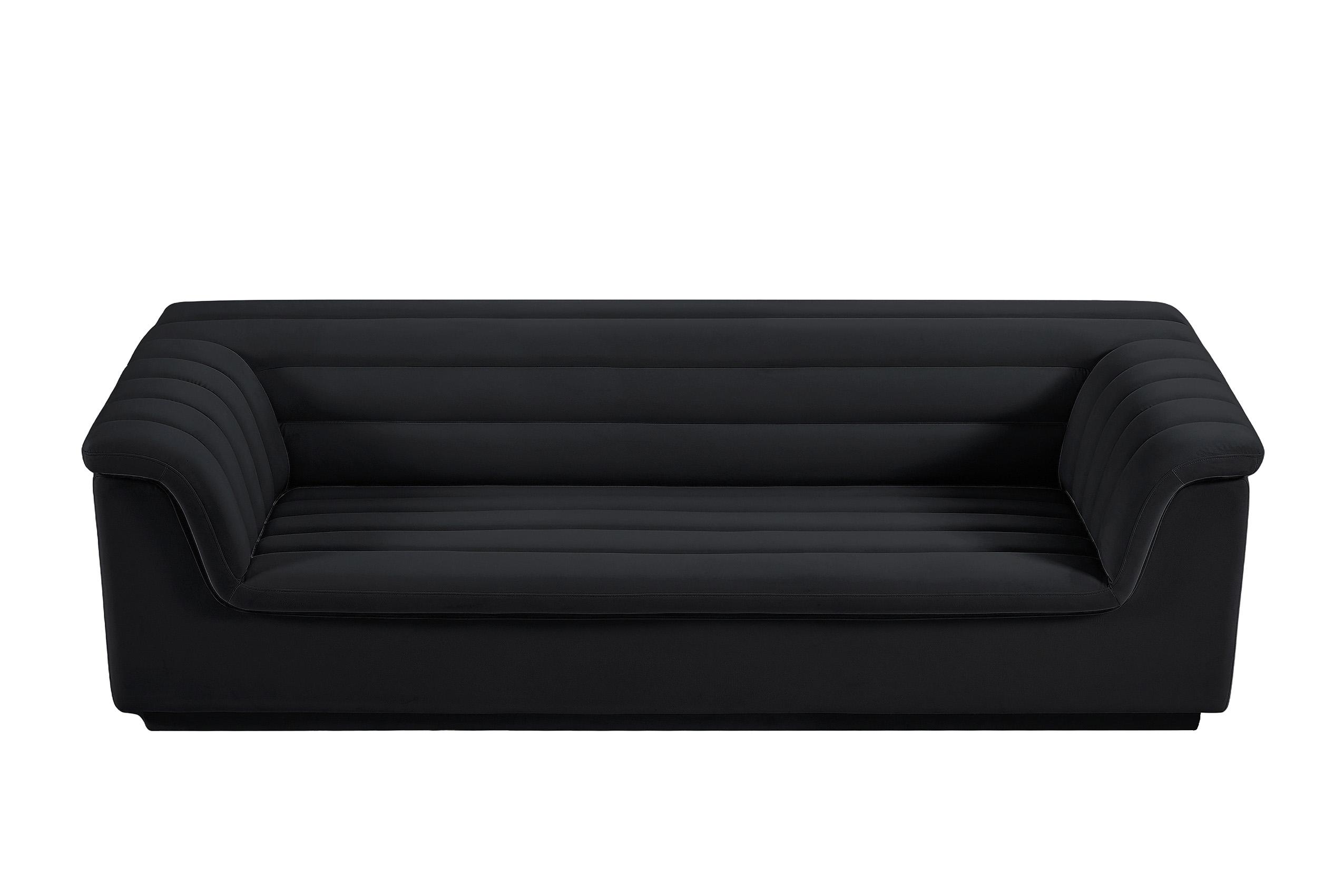 

    
 Order  Black Velvet Channel Tufted Sofa Set 3Pcs CASCADE 192Black-S Meridian Modern
