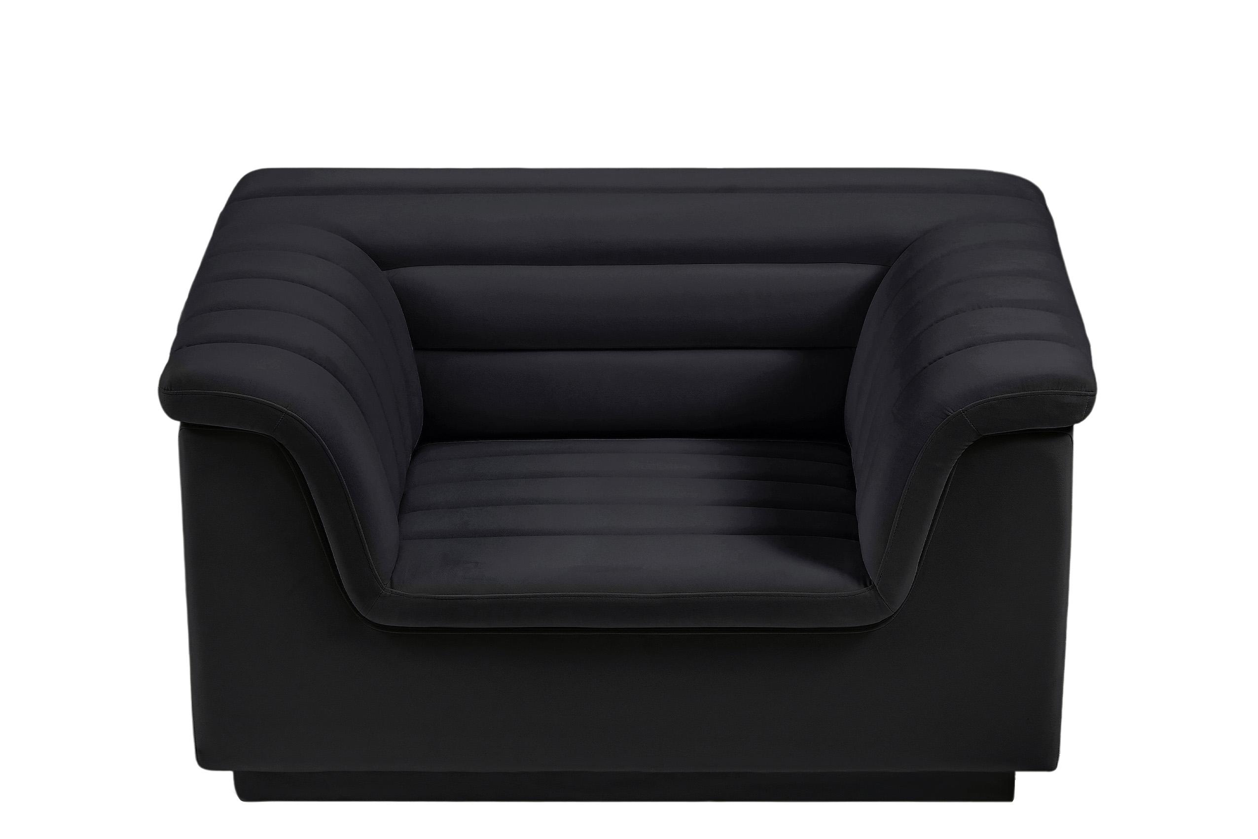 

    
 Photo  Black Velvet Channel Tufted Sofa Set 3Pcs CASCADE 192Black-S Meridian Modern

