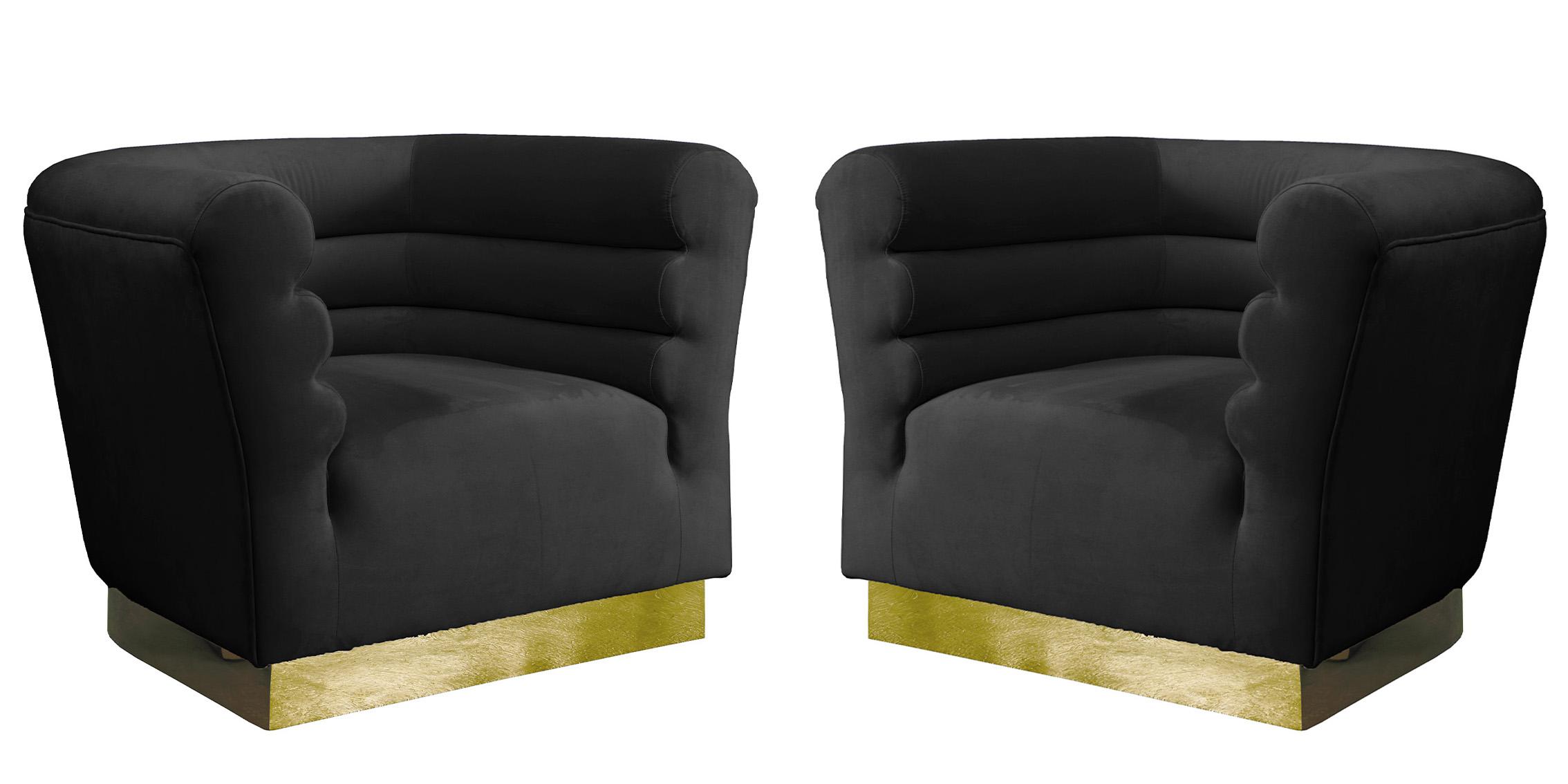 

    
Black Velvet Channel Tufting Chair Set 2P BELLINI 669Black Meridian Contemporary
