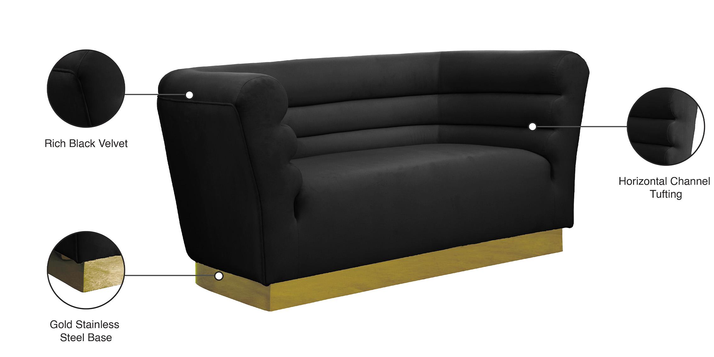 

        
Meridian Furniture BELLINI 669Black Loveseat Gold/Black Velvet 704831405729
