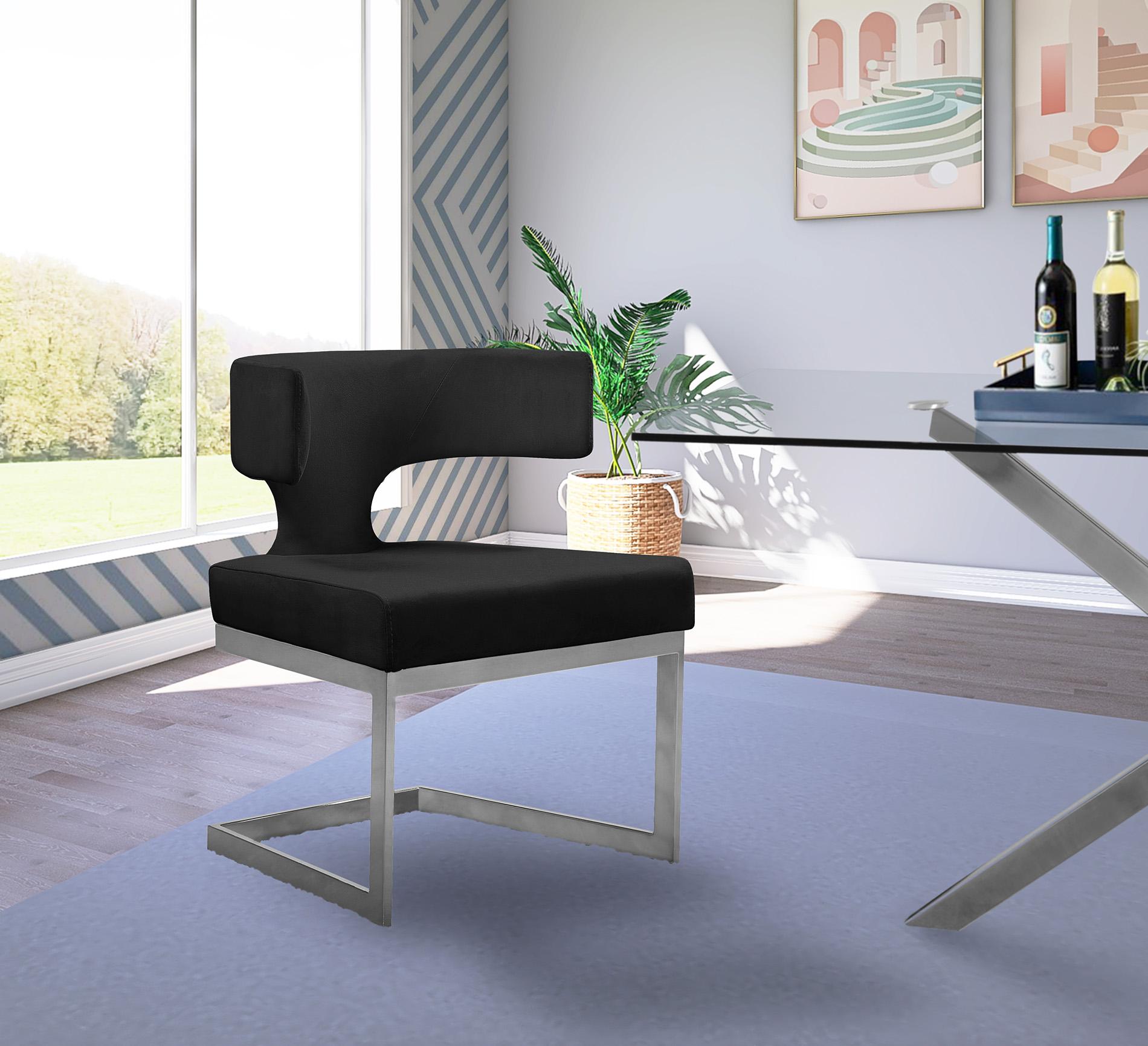 

        
Meridian Furniture ALEXANDRA 954Black-C Dining Chair Set Chrome/Black Velvet 753359807133
