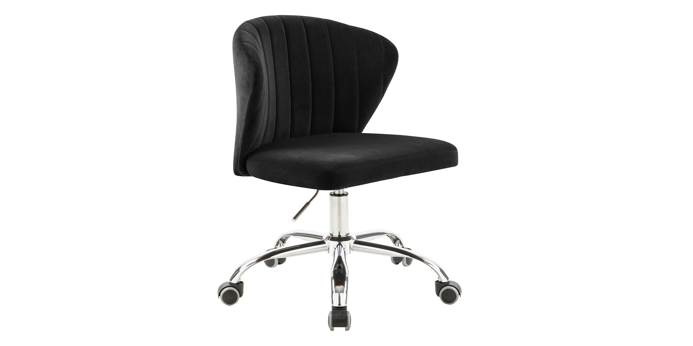 

    
Black Velvet & Chrome Swivel Office Chair FINLEY 166Black Meridian Contemporary
