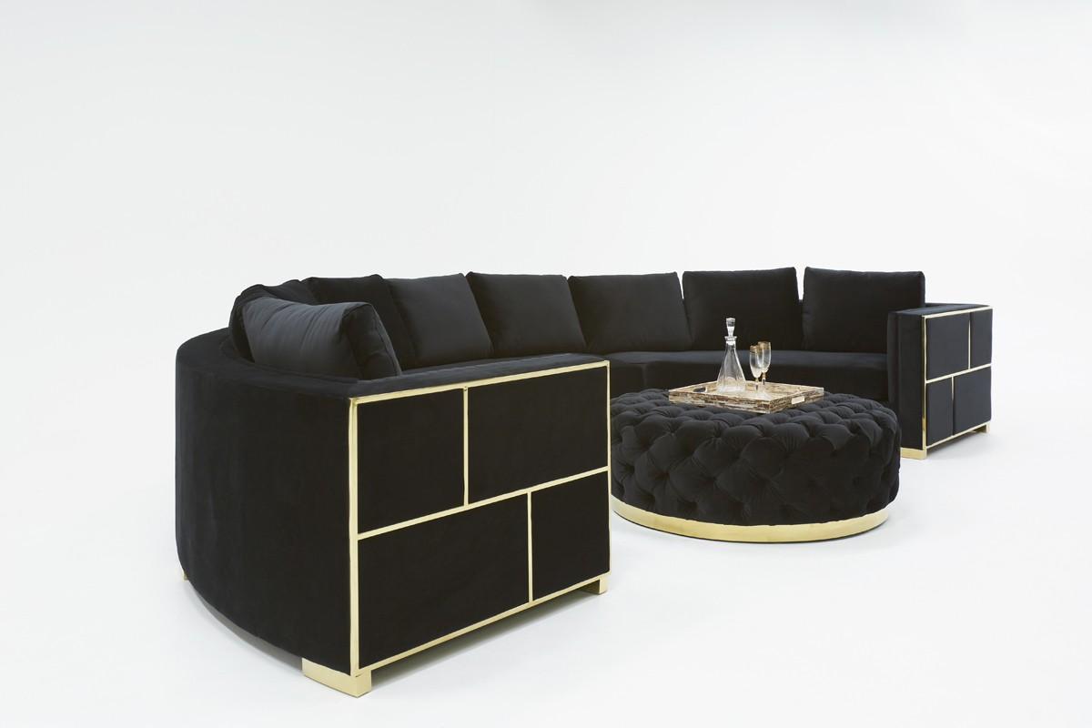 

    
Black Velvet Circular Sectional Sofa VIG Divani Casa Ritner Modern Contemporary
