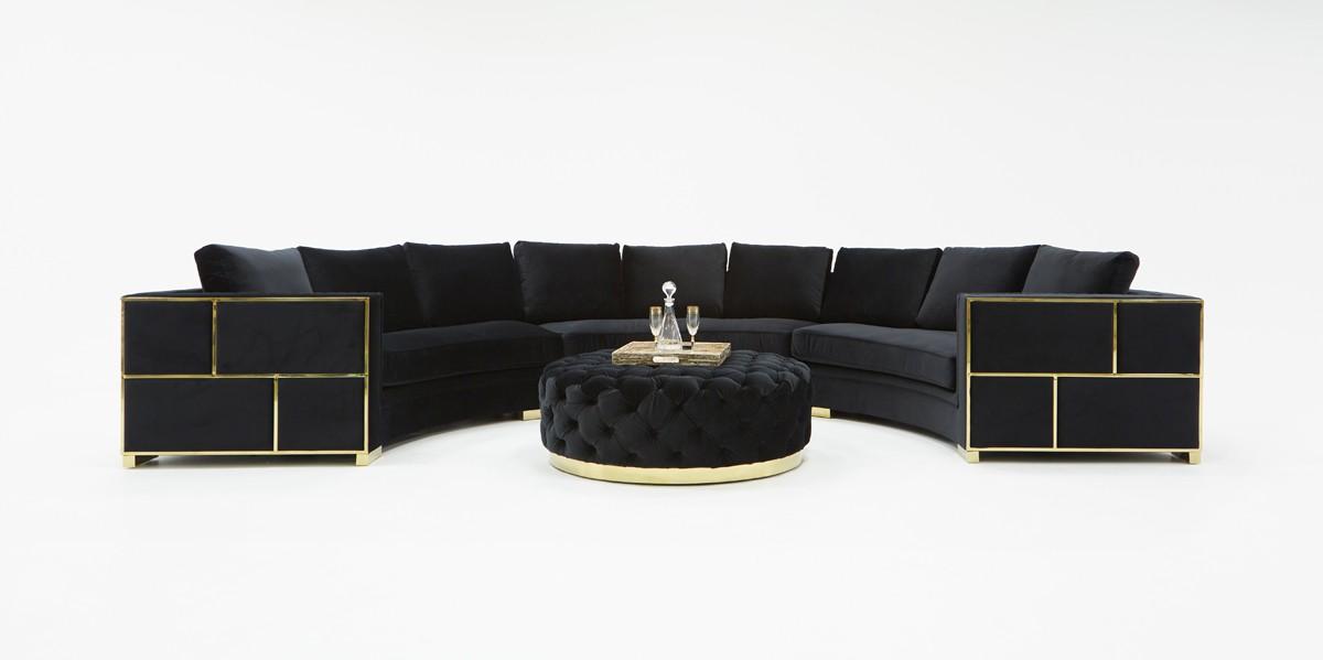 

    
Black Velvet Circular Sectional Sofa VIG Divani Casa Ritner Modern Contemporary
