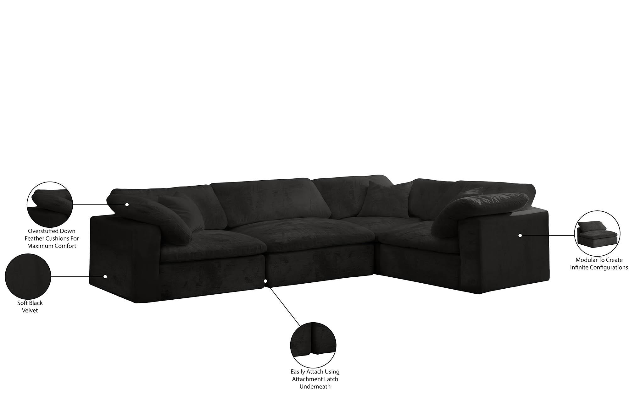 

        
Meridian Furniture 634Black-Sec4C Modular Sectional Black Fabric 094308319742
