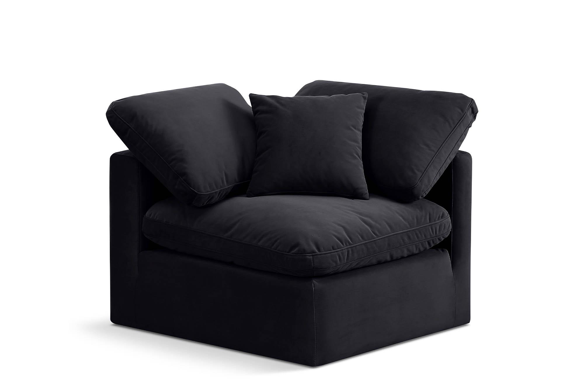Contemporary, Modern Corner chair INDULGE 147Black-Corner 147Black-Corner in Black Velvet