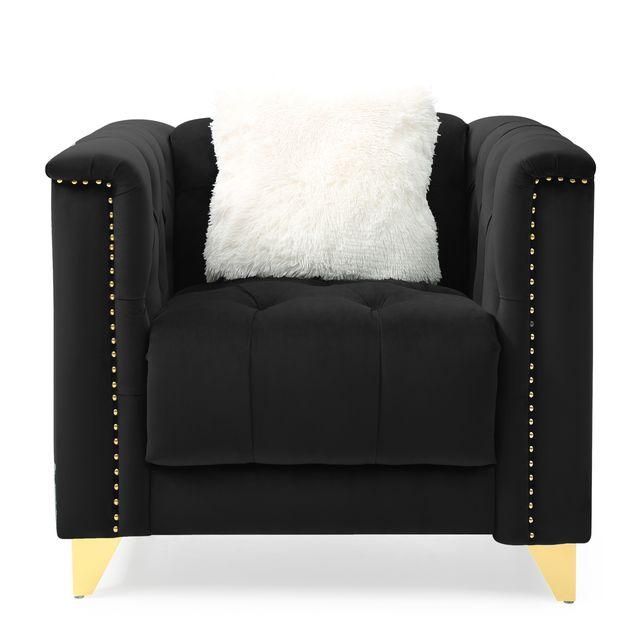 

    
Black Velvet Crystal Tufted Chair Set 2Pc RUSSELL Galaxy Home Modern

