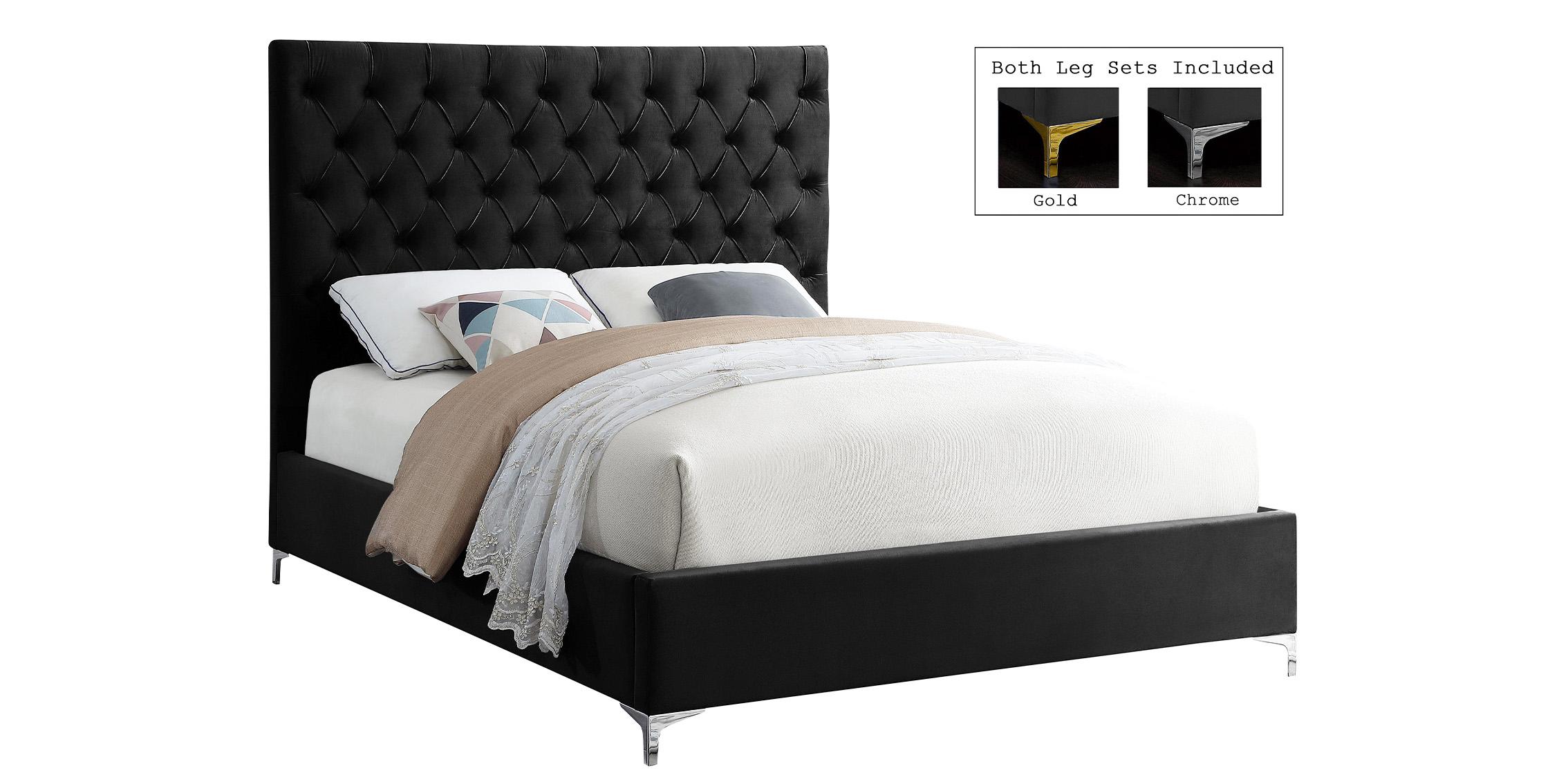 

    
Black Velvet Deep Button Tufting Full Bed CRUZ Meridian Contemporary Modern
