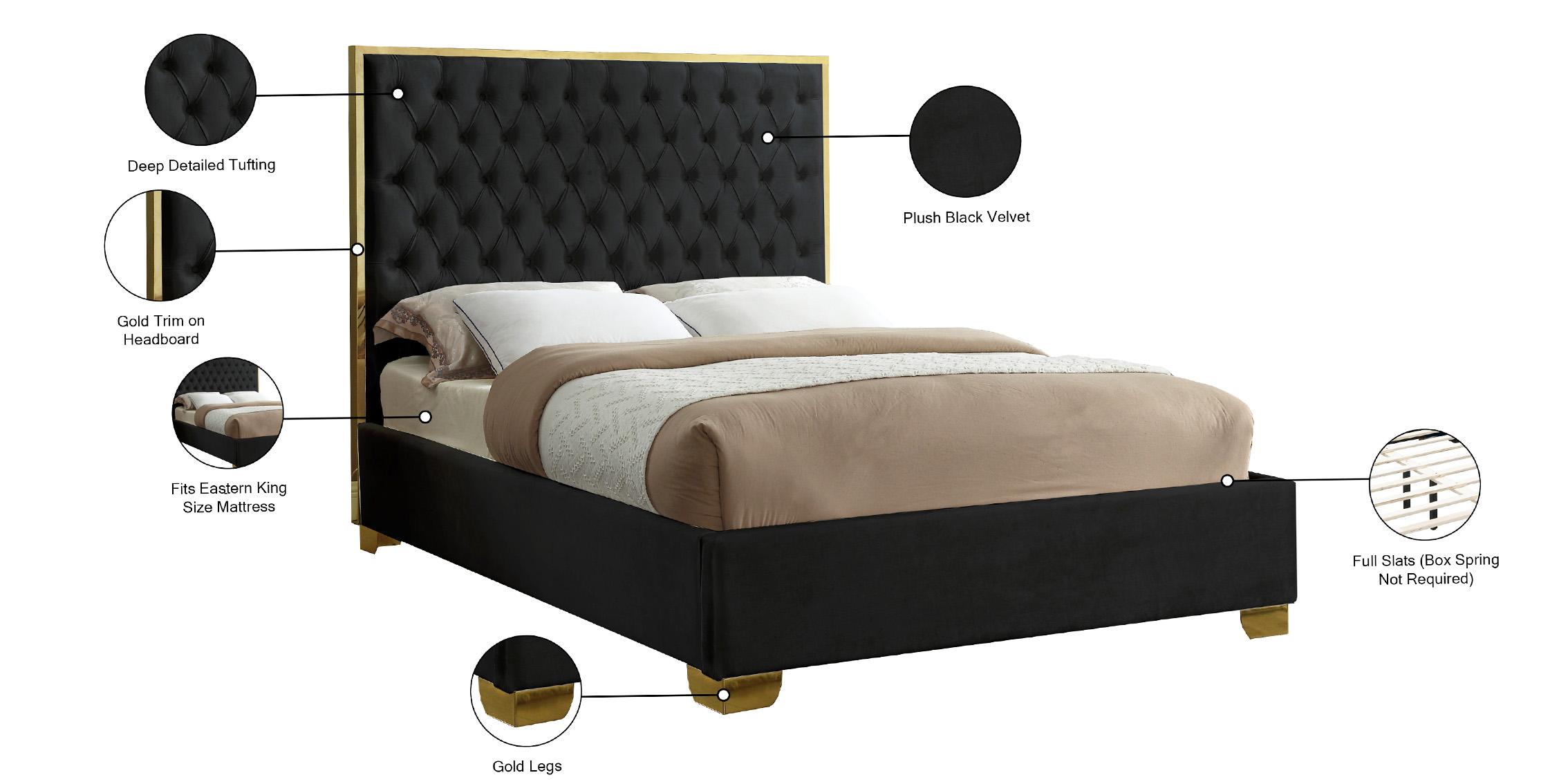 

        
Meridian Furniture LanaBlack-K Platform Bed Black Velvet 647899953958
