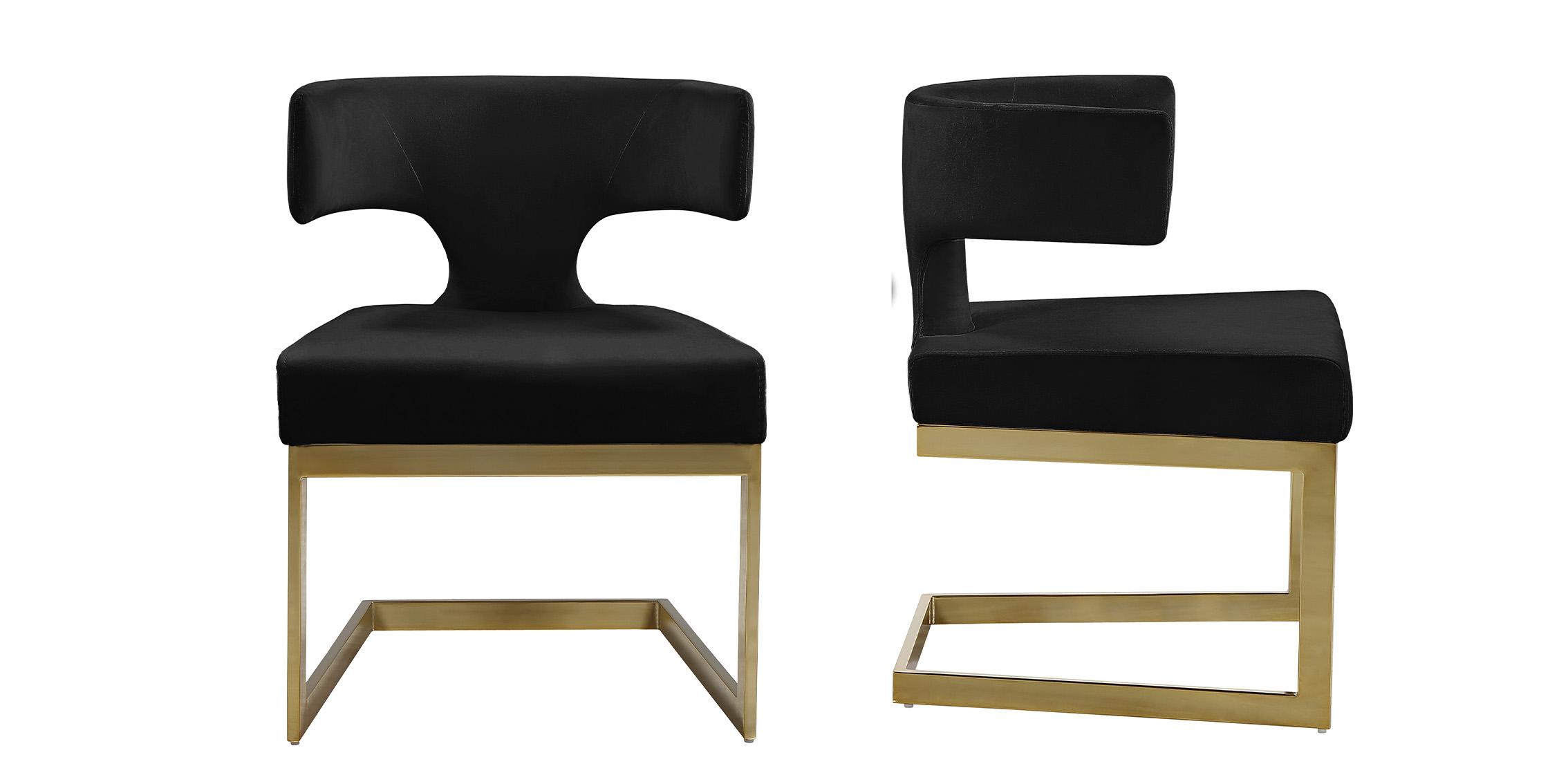

        
Meridian Furniture ALEXANDRA 953Black-C Dining Chair Set Gold/Black Velvet 753359807096
