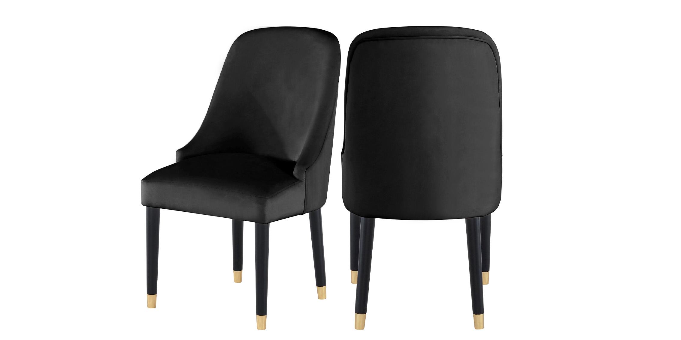 Contemporary, Modern Dining Chair Set OMNI 923Black-C 923Black-C in Black Velvet