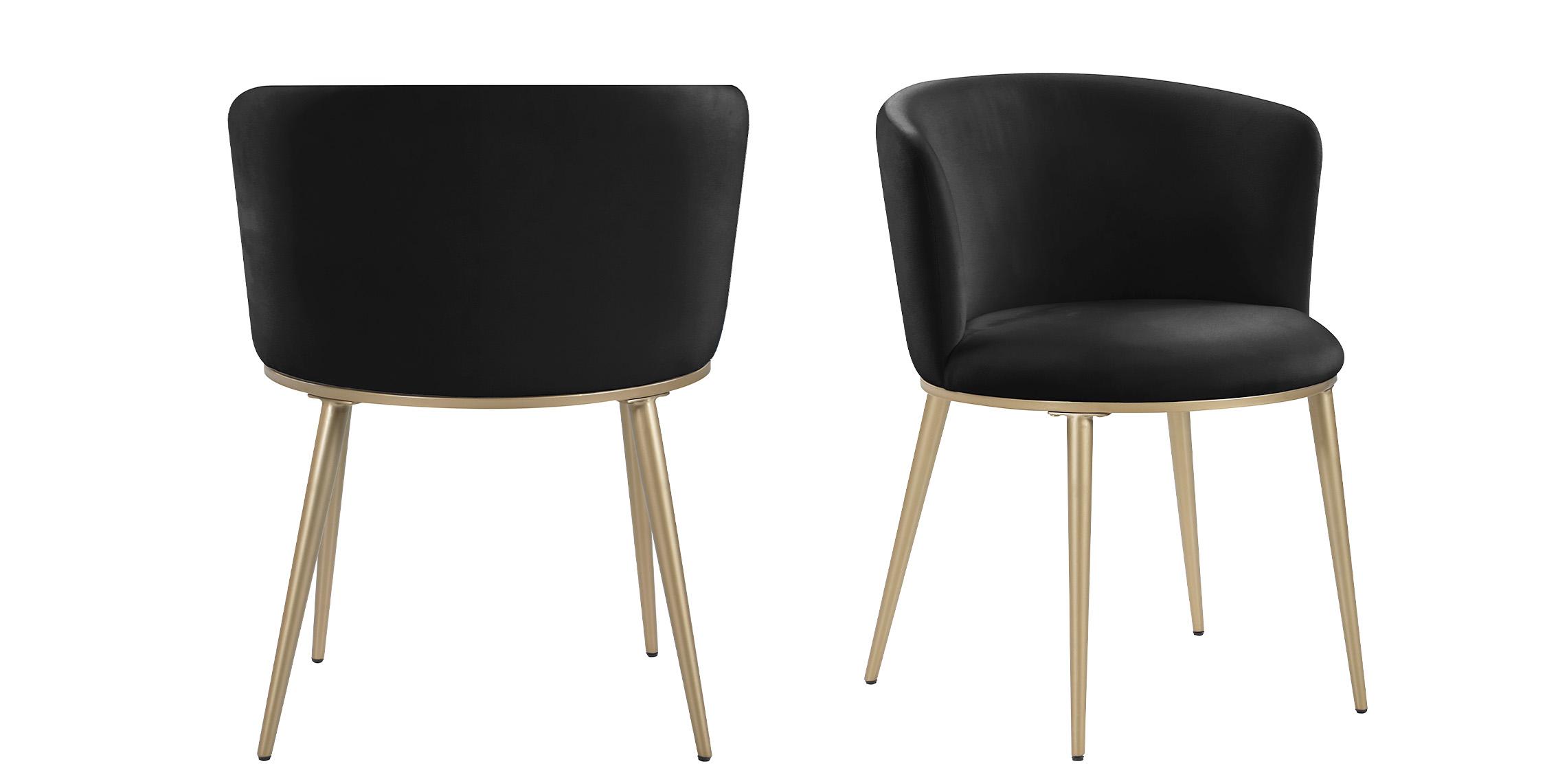 

        
Meridian Furniture SKYLAR 965Black-C Dining Chair Set Gold/Black Velvet 753359806334
