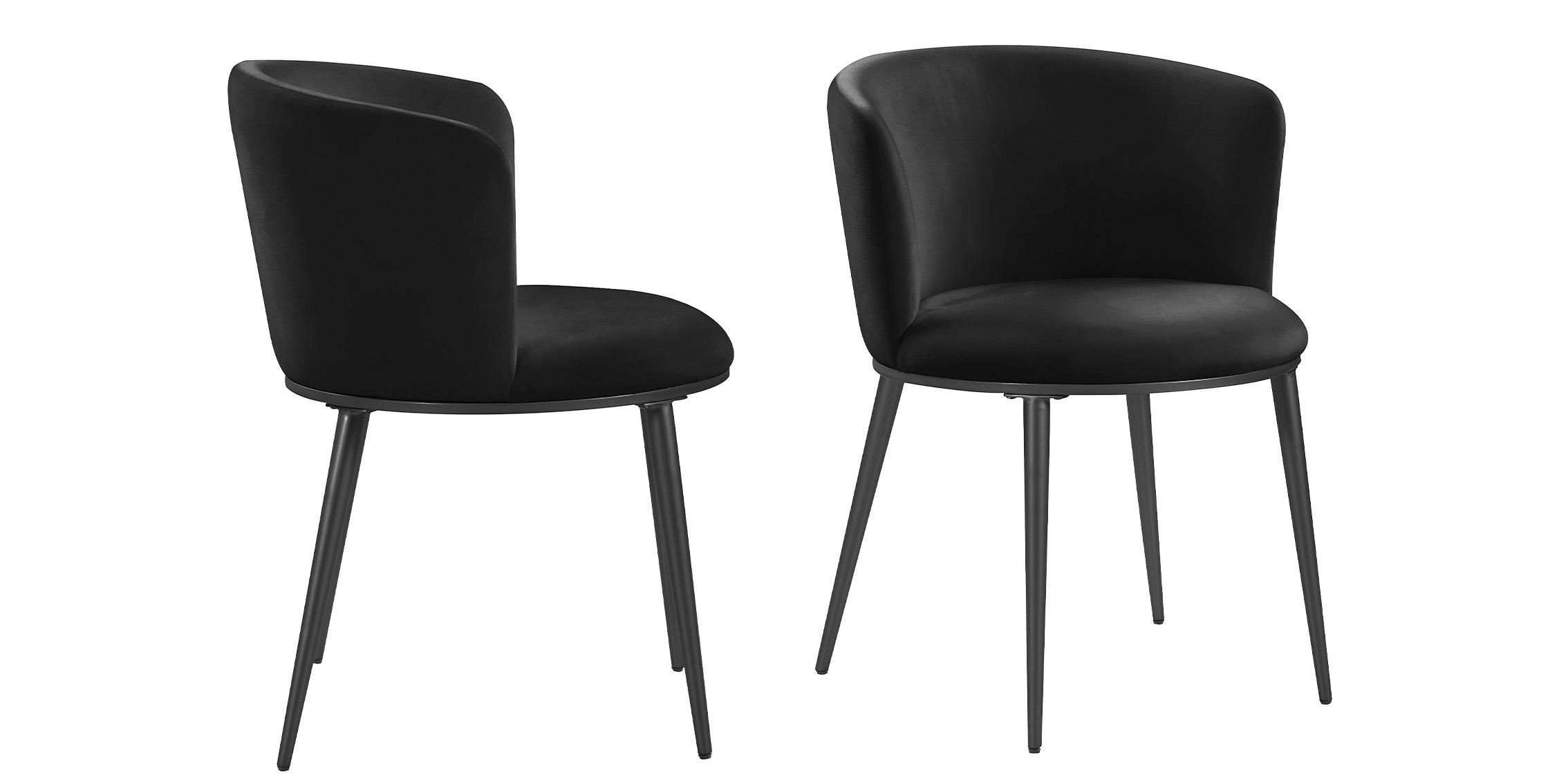 

    
Black Velvet Dining Chair Set 2Pcs SKYLAR 966Black-C Meridian Contemporary
