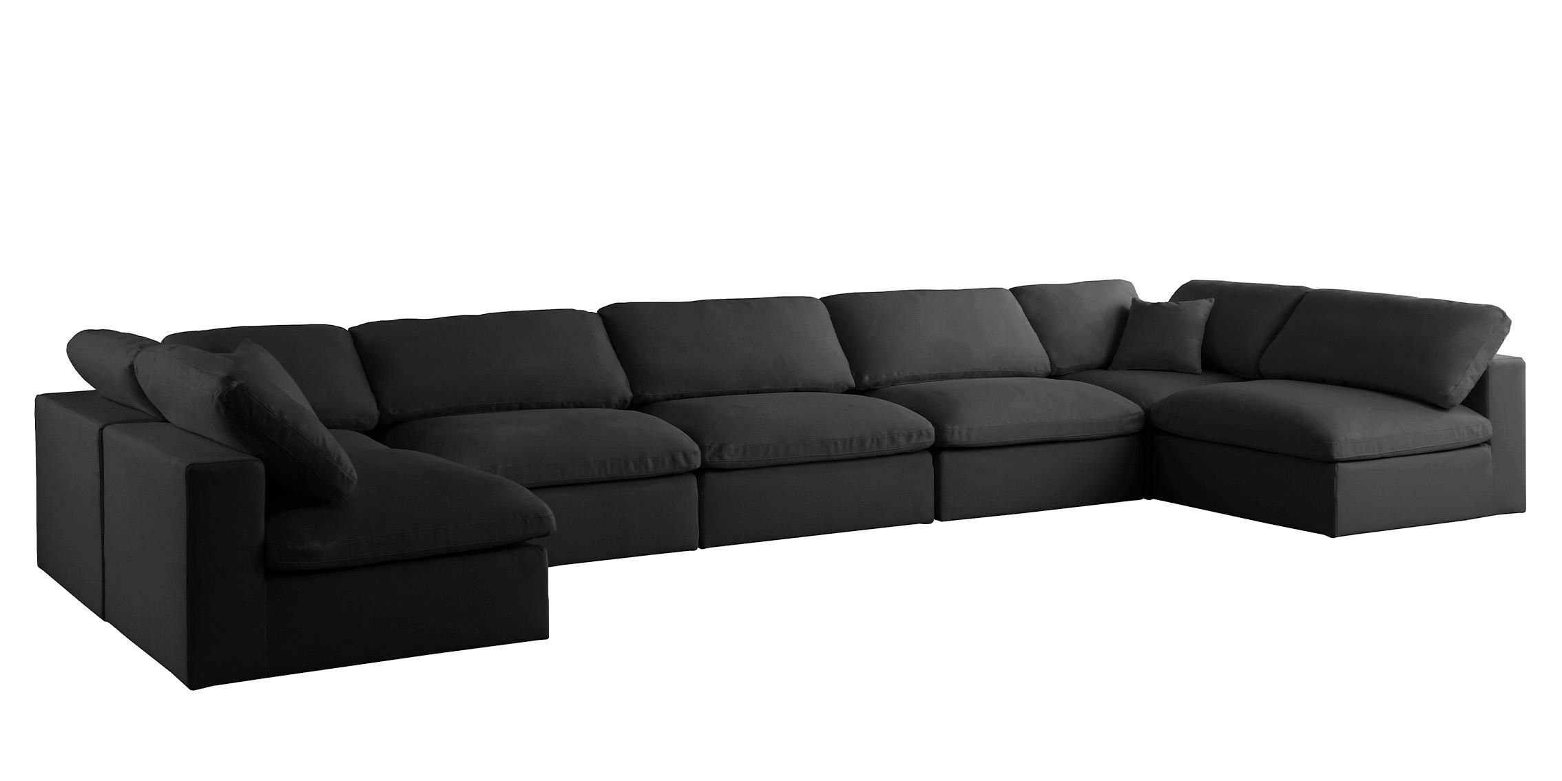 Contemporary, Modern Modular Sectional Sofa 602Black-Sec7B 602Black-Sec7B in Black Fabric