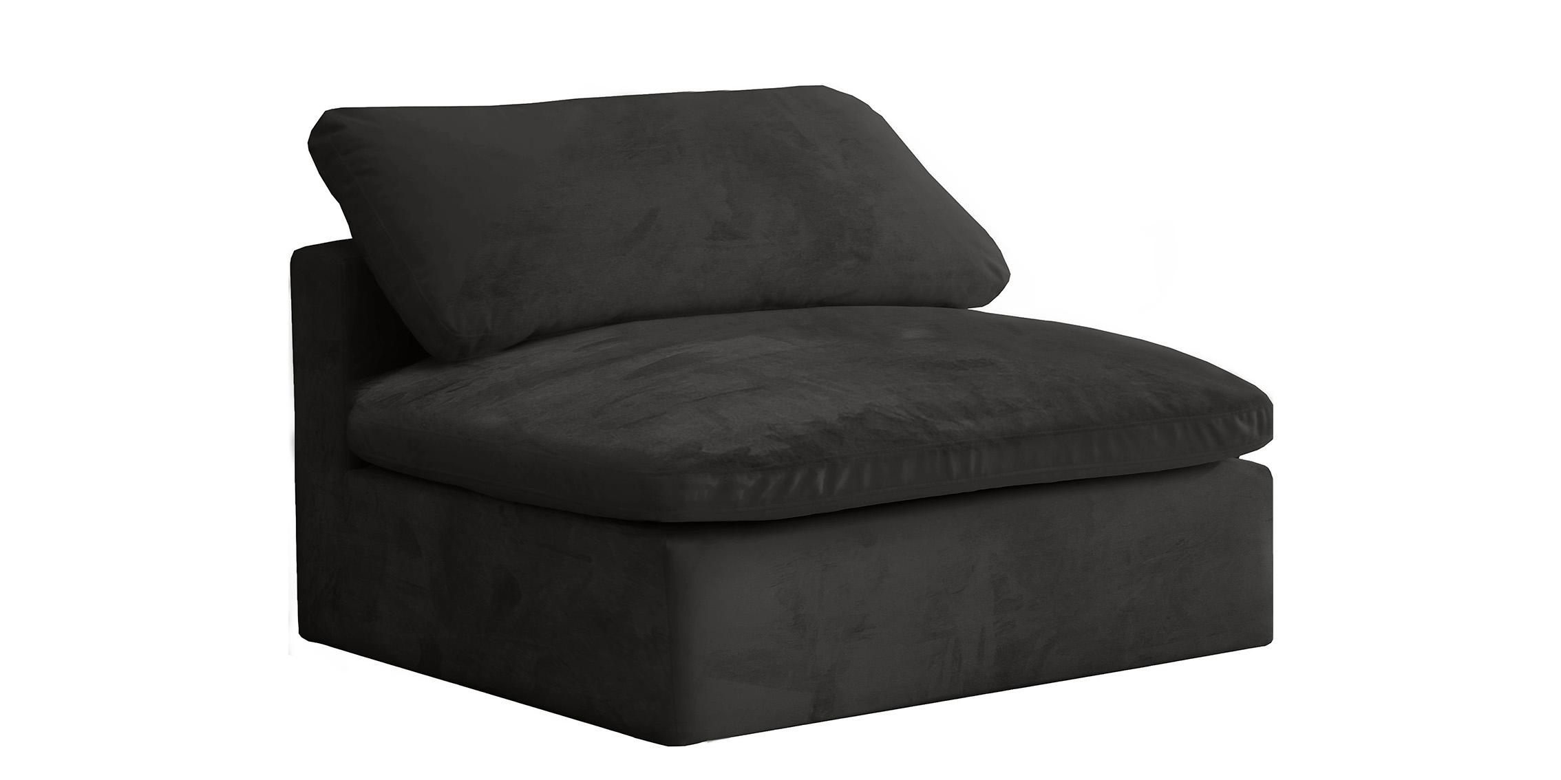 Contemporary, Modern Armless Chair 634Black-Armless 634Black-Armless in Black Fabric