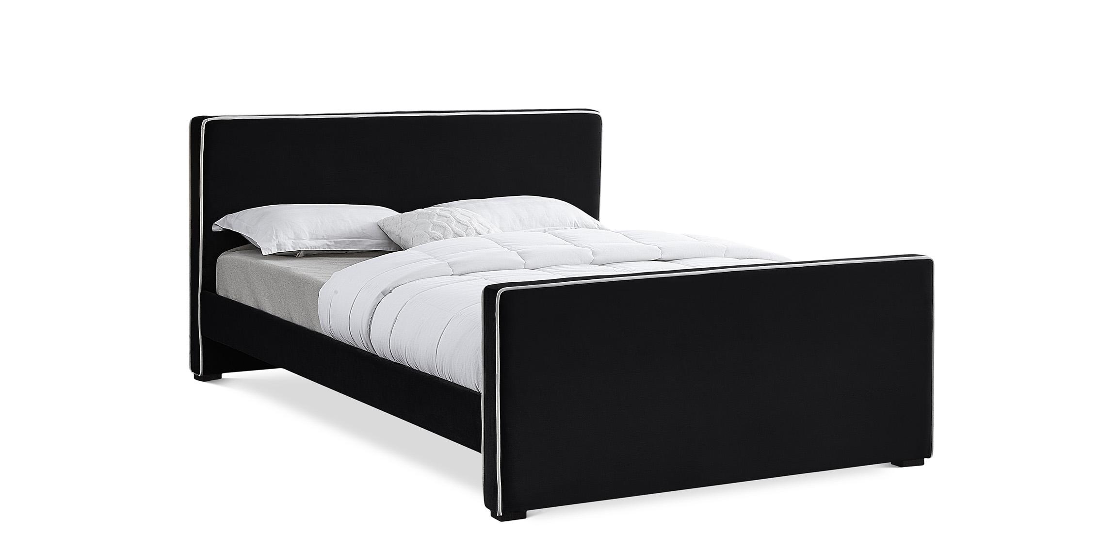 Contemporary, Modern Platform Bed DILLARD DillardBlack-F DillardBlack-F in Black Velvet