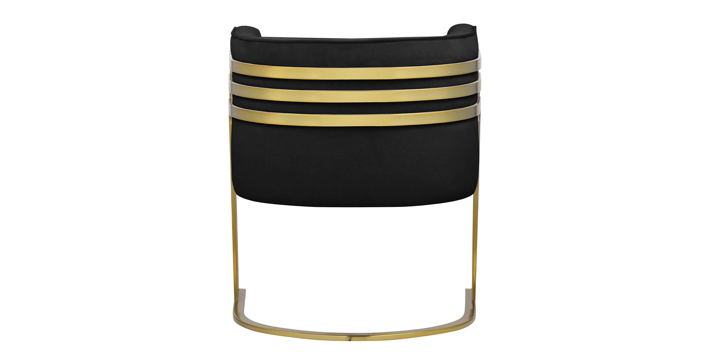 

    
533Black-Set-2 Black Velvet & Gold Accent Chair Set 2Pcs RAYS 533Black Meridian Modern
