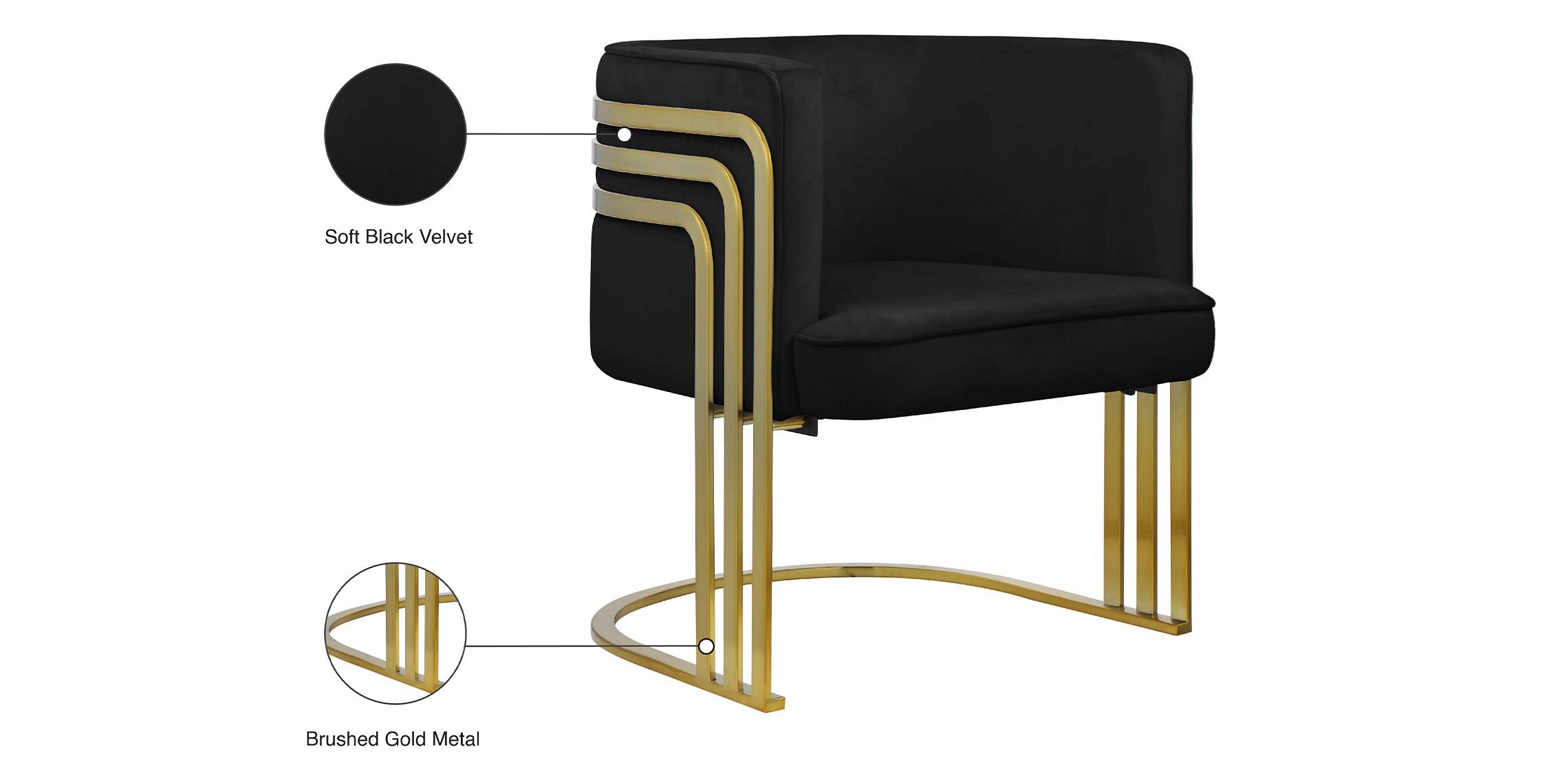 

        
094308252452Black Velvet & Gold Accent Chair Set 2Pcs RAYS 533Black Meridian Modern
