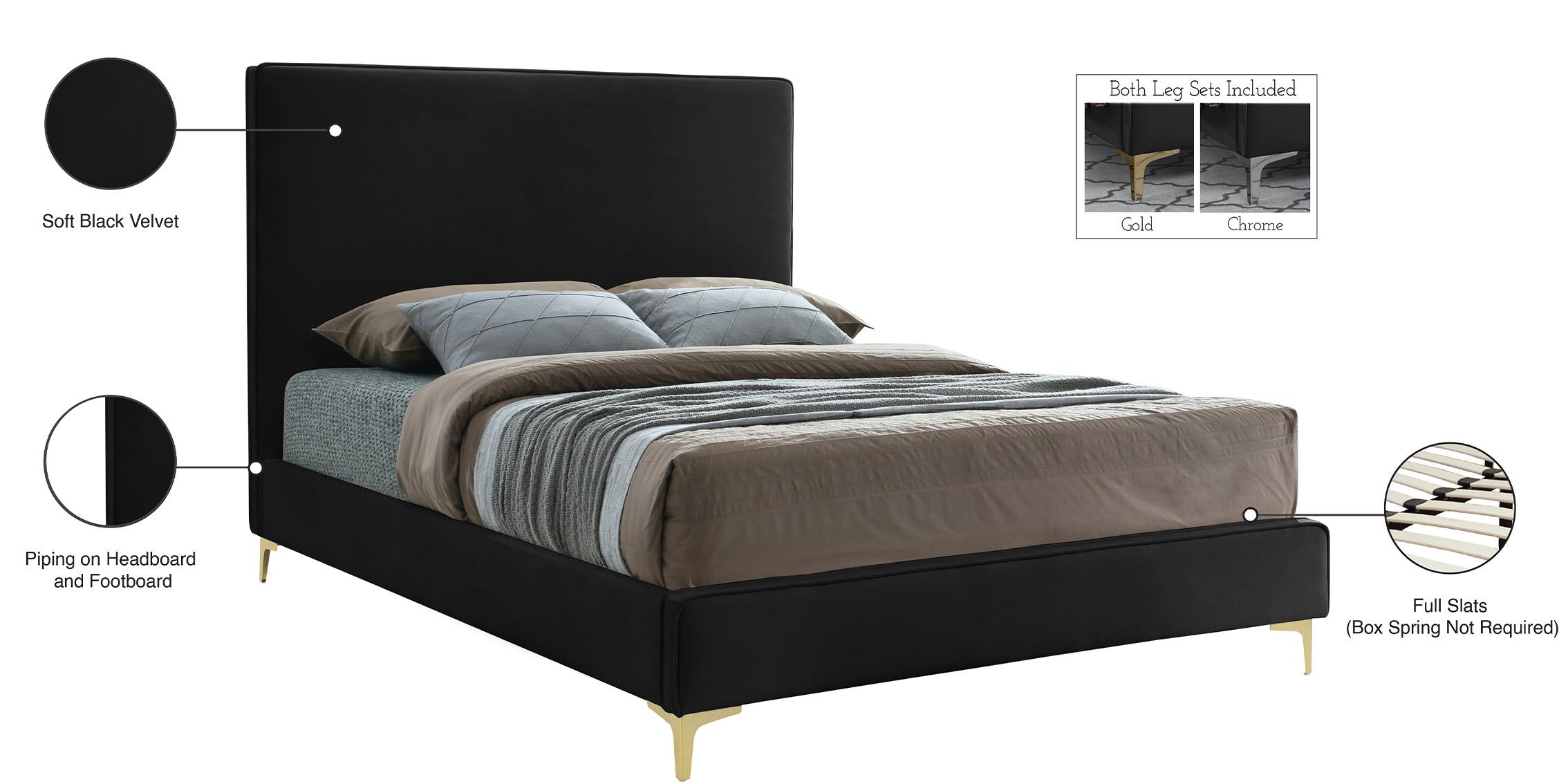 

        
753359804101Black Velvet Gold & Chrome Legs Platform Full Bed GeriBlack-F Meridian Modern
