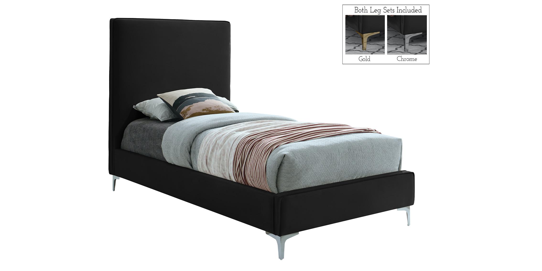 Contemporary, Modern Platform Bed GERI GeriBlack-T GeriBlack-T in Black Fabric
