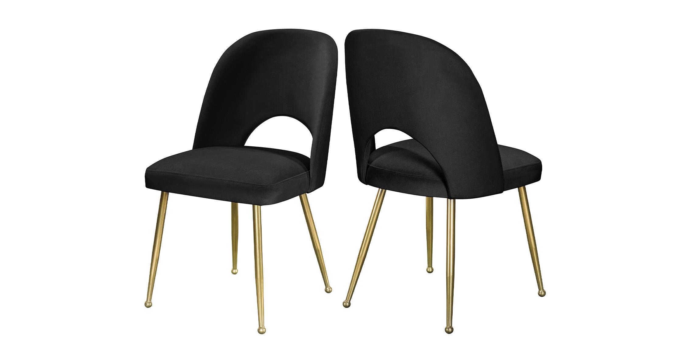 Contemporary, Modern Dining Chair Set LOGAN 990Black-C 990Black-C in Gold, Black Fabric