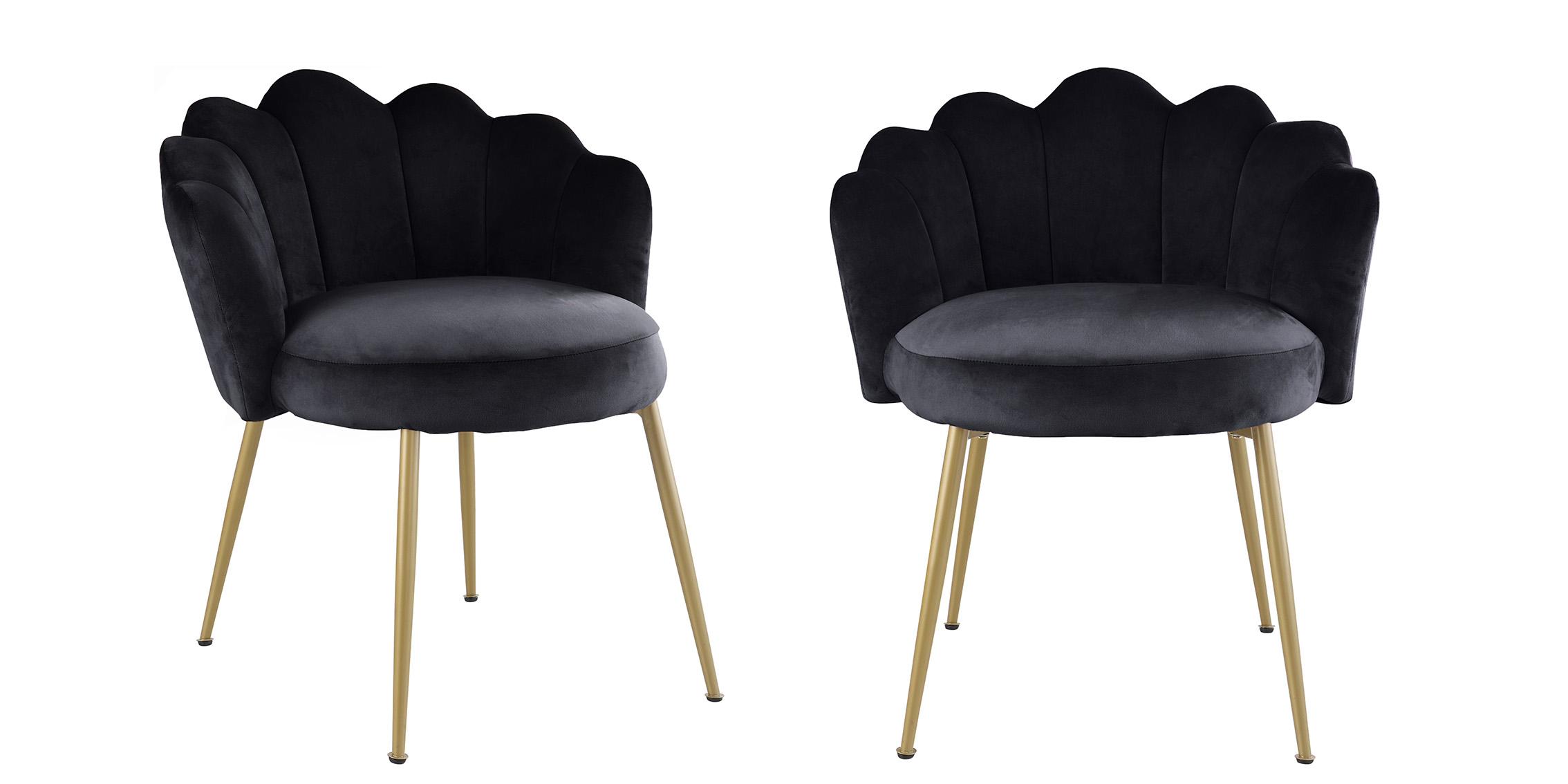 

    
Black Velvet & Gold Metal Chair Set 2 CLAIRE 748Black-C Meridian Contemporary
