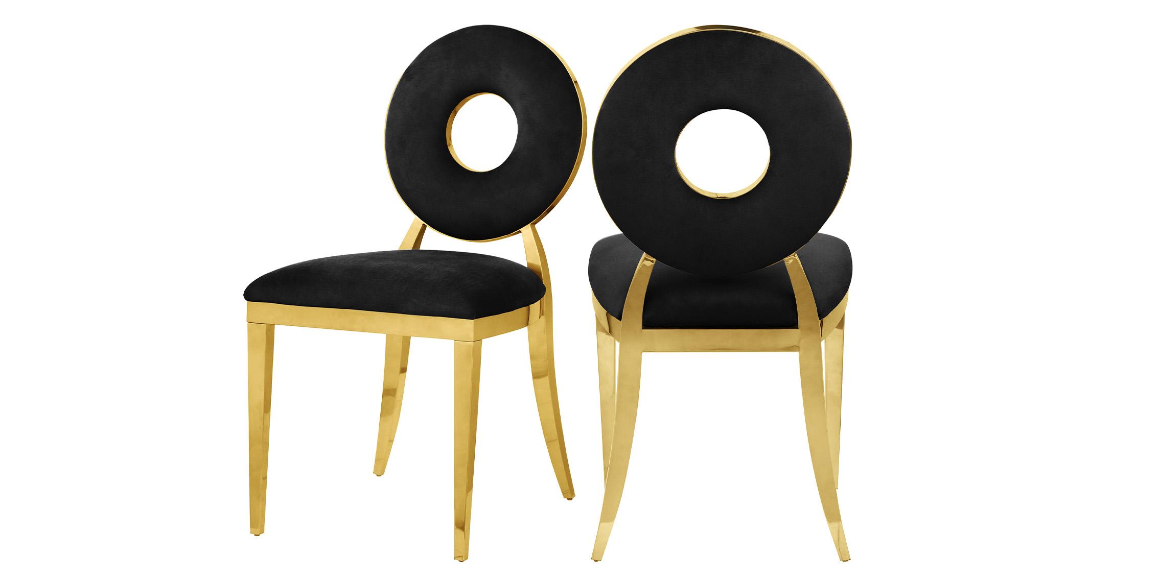 

    
Black Velvet & Gold Steel Chair Set 2Pcs CAROUSEL 858Black-C Meridian Modern
