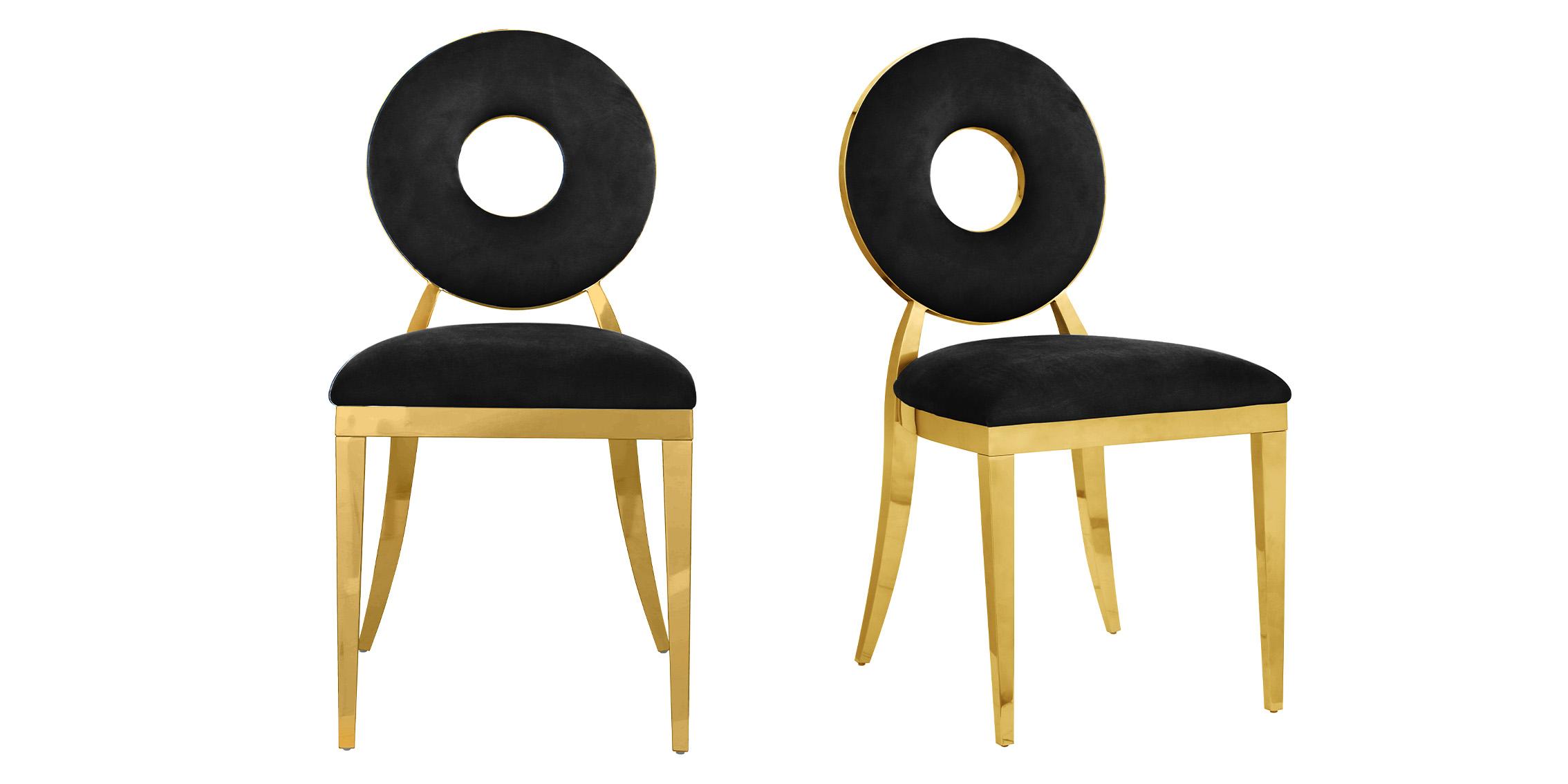 

        
Meridian Furniture CAROUSEL 858Black-C Dining Chair Set Gold/Black Velvet 094308250847
