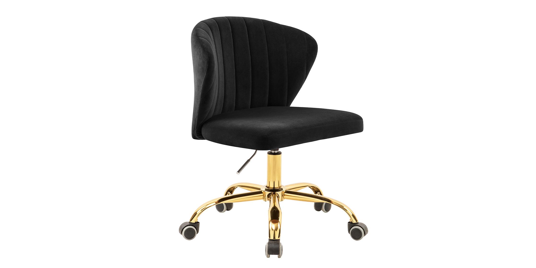 Contemporary, Modern Office Chair FINLEY 165Black 165Black in Gold, Black Fabric
