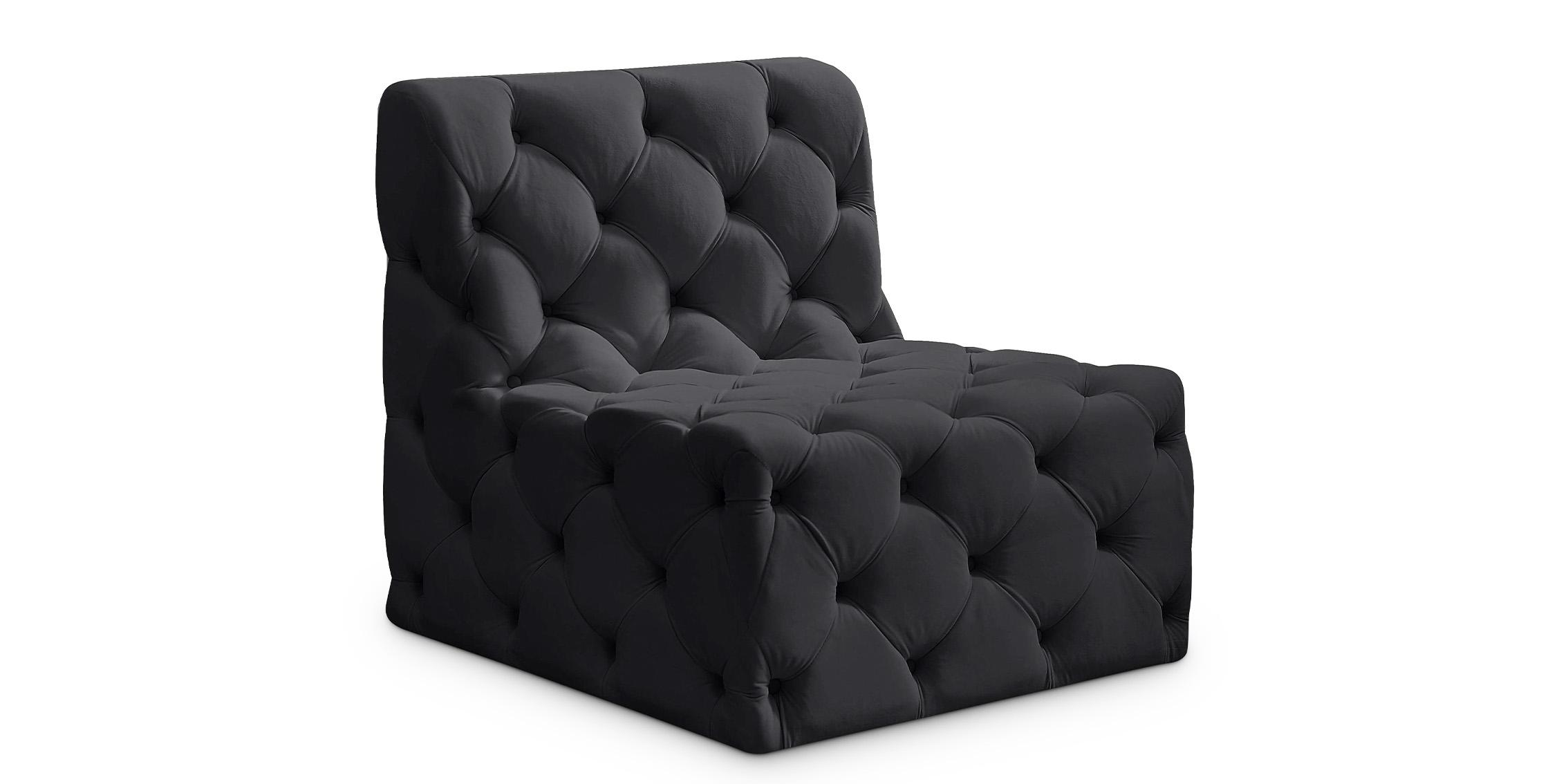 Contemporary, Modern Modular Armless Chair TUFT 680Black-Armless 680Black-Armless in Black Velvet