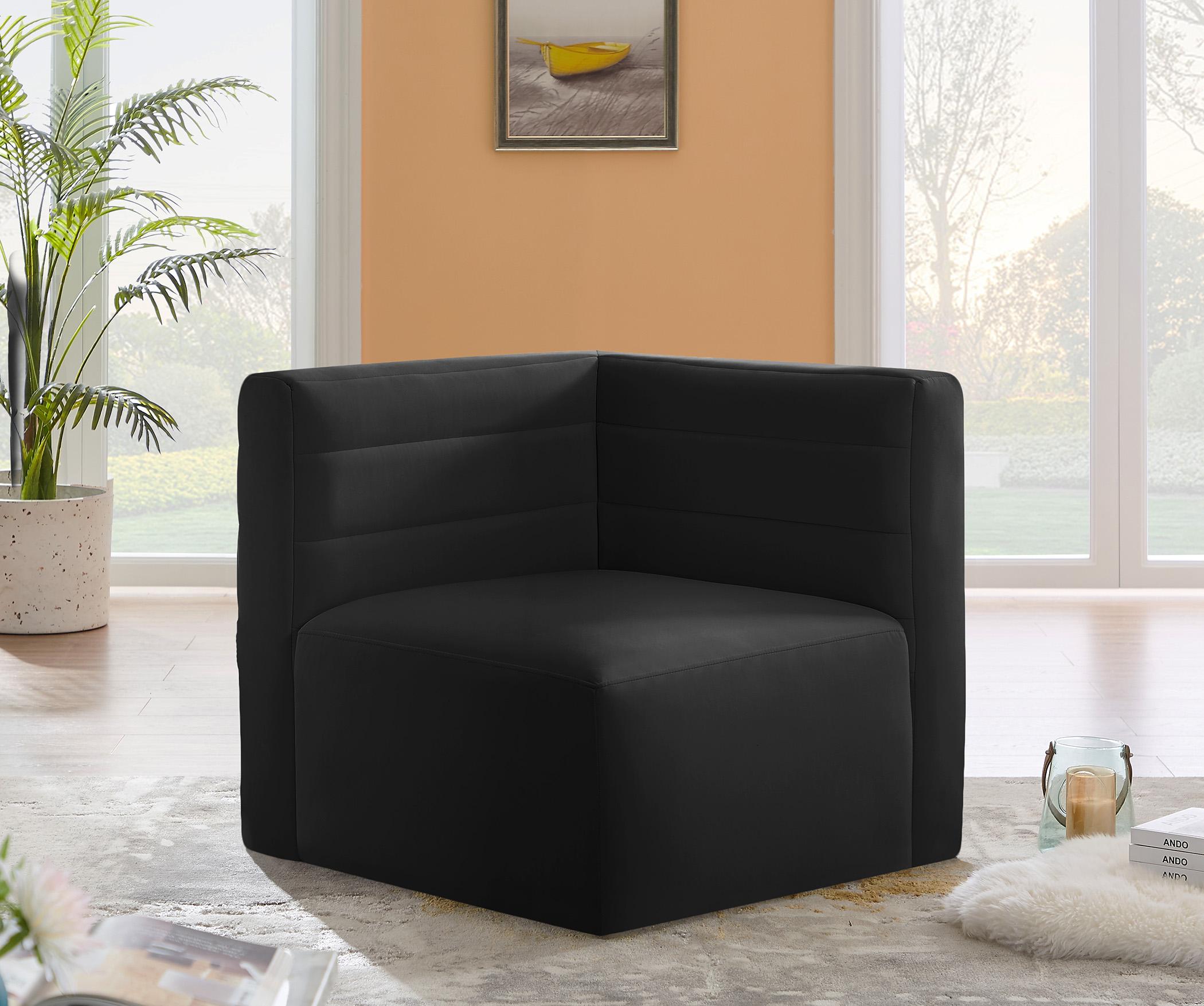 

    
Black Velvet Modular Comfort Corner Chair Quincy 677Black-Corner Meridian Modern
