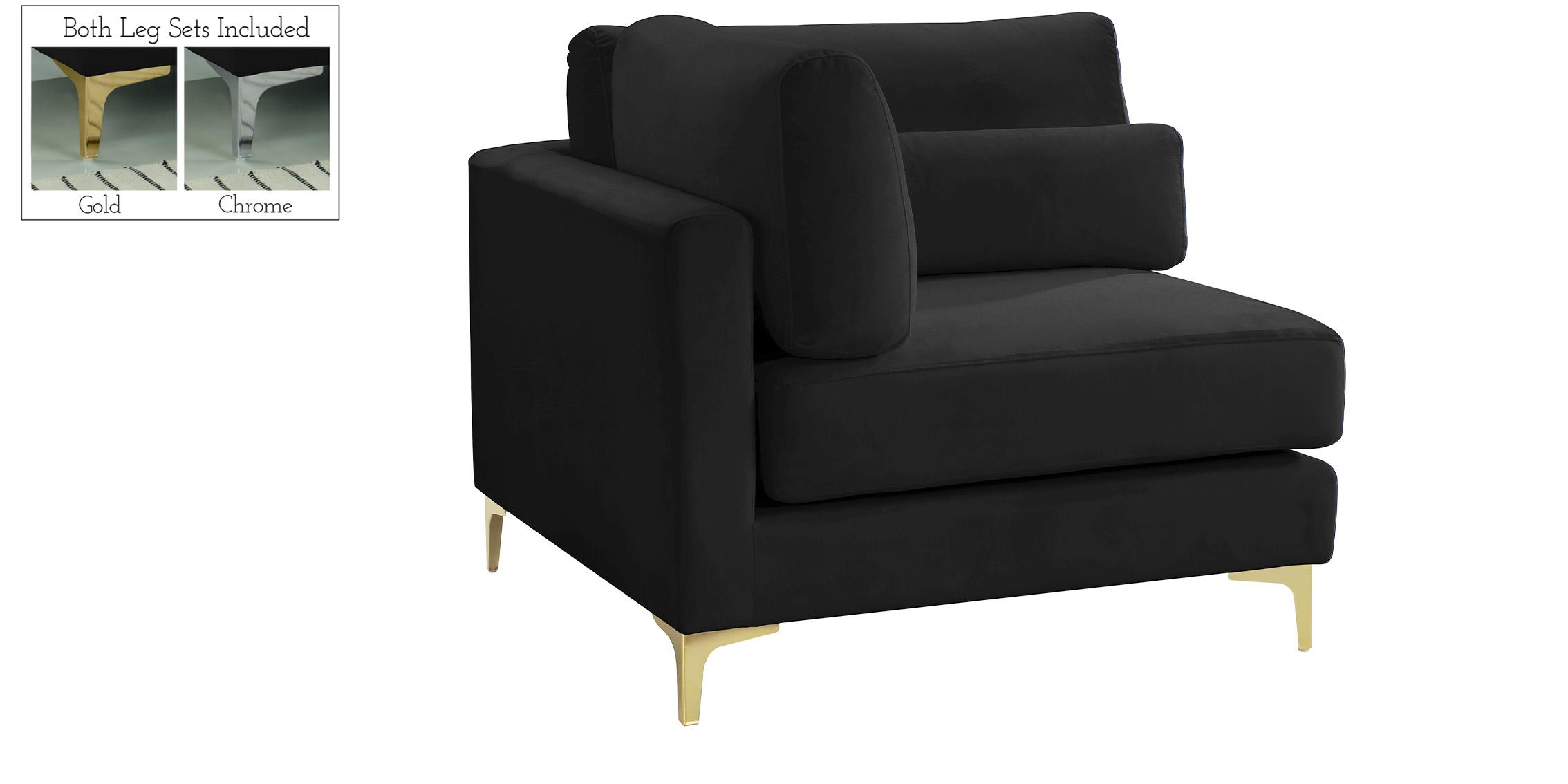 

    
Black Velvet Modular Corner Chair 605Black-Corner JULIA Meridian Contemporary
