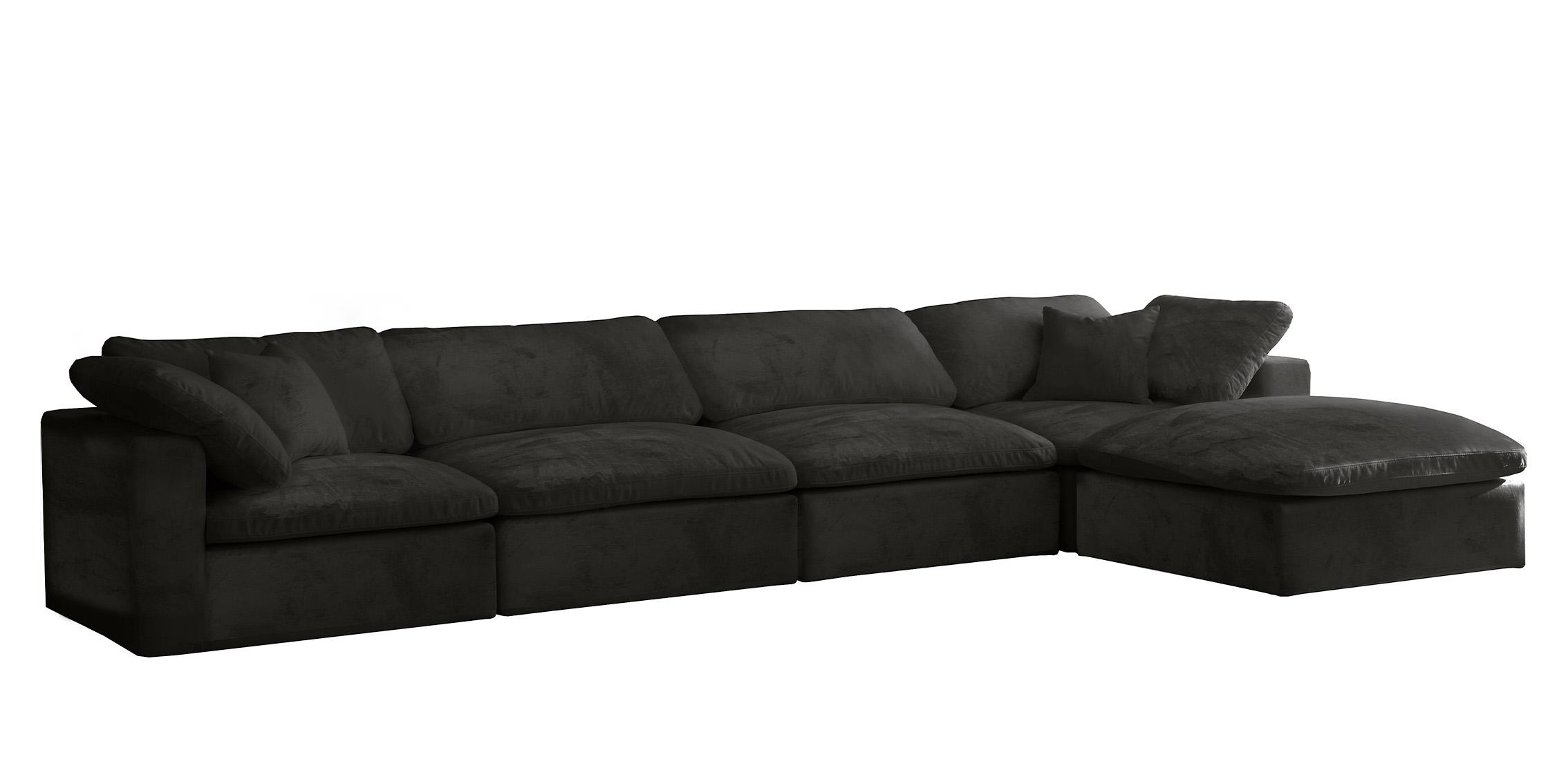 Contemporary, Modern Modular Sectional Sofa 634Black-Sec5A 634Black-Sec5A in Black Fabric