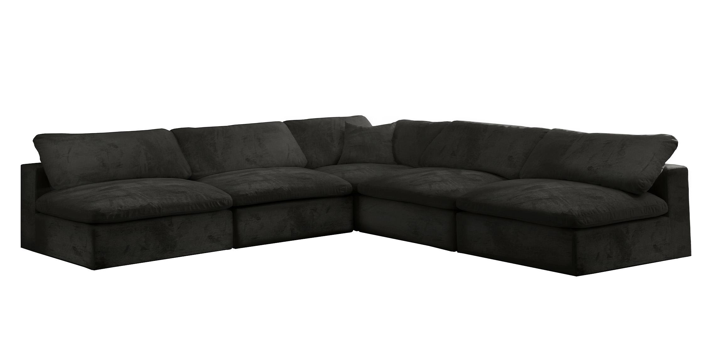 Contemporary, Modern Modular Sectional Sofa 634Black-Sec5B 634Black-Sec5B in Black Fabric