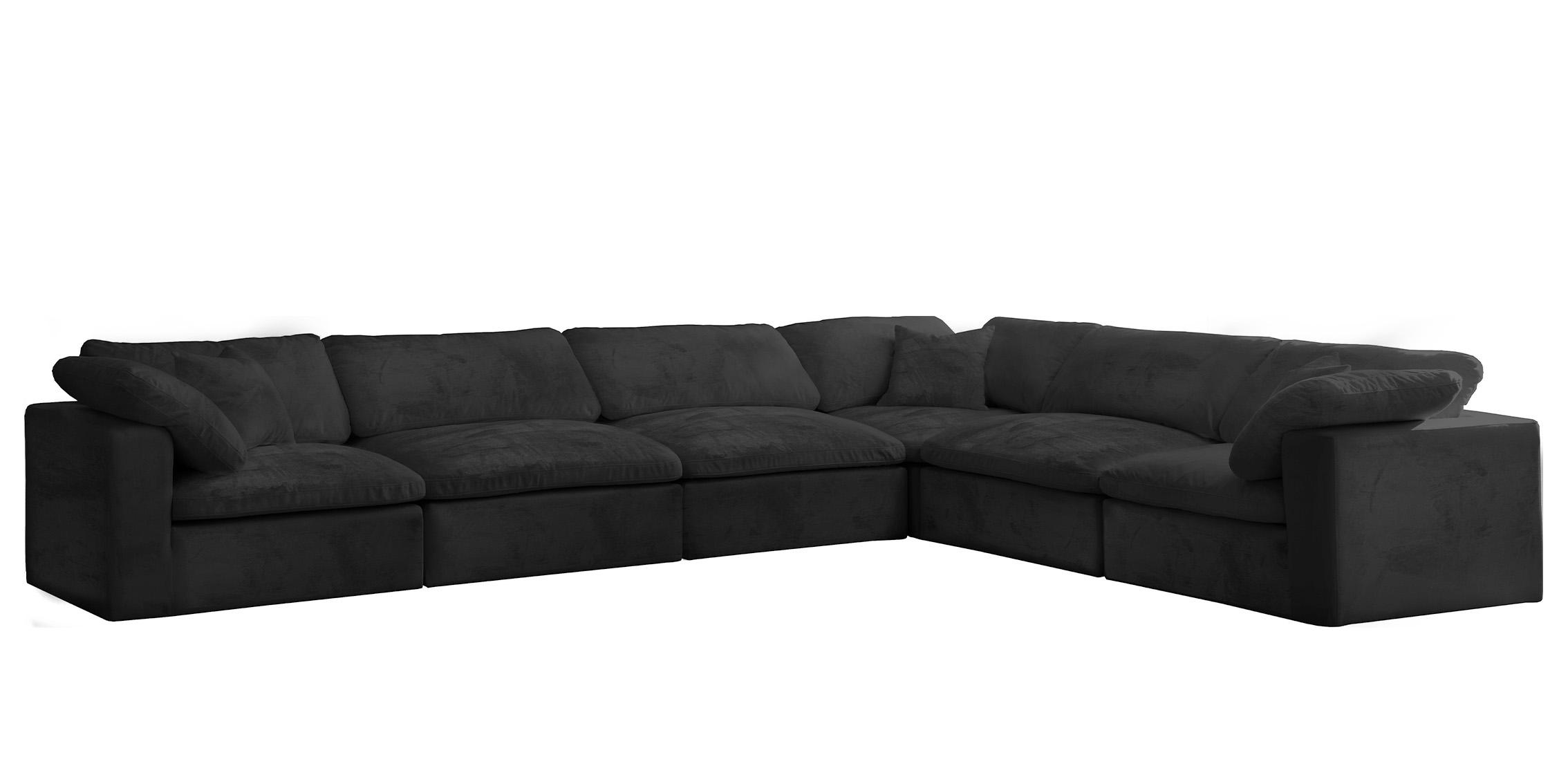 Contemporary, Modern Modular Sectional Sofa 634Black-Sec6A 634Black-Sec6A in Black Fabric