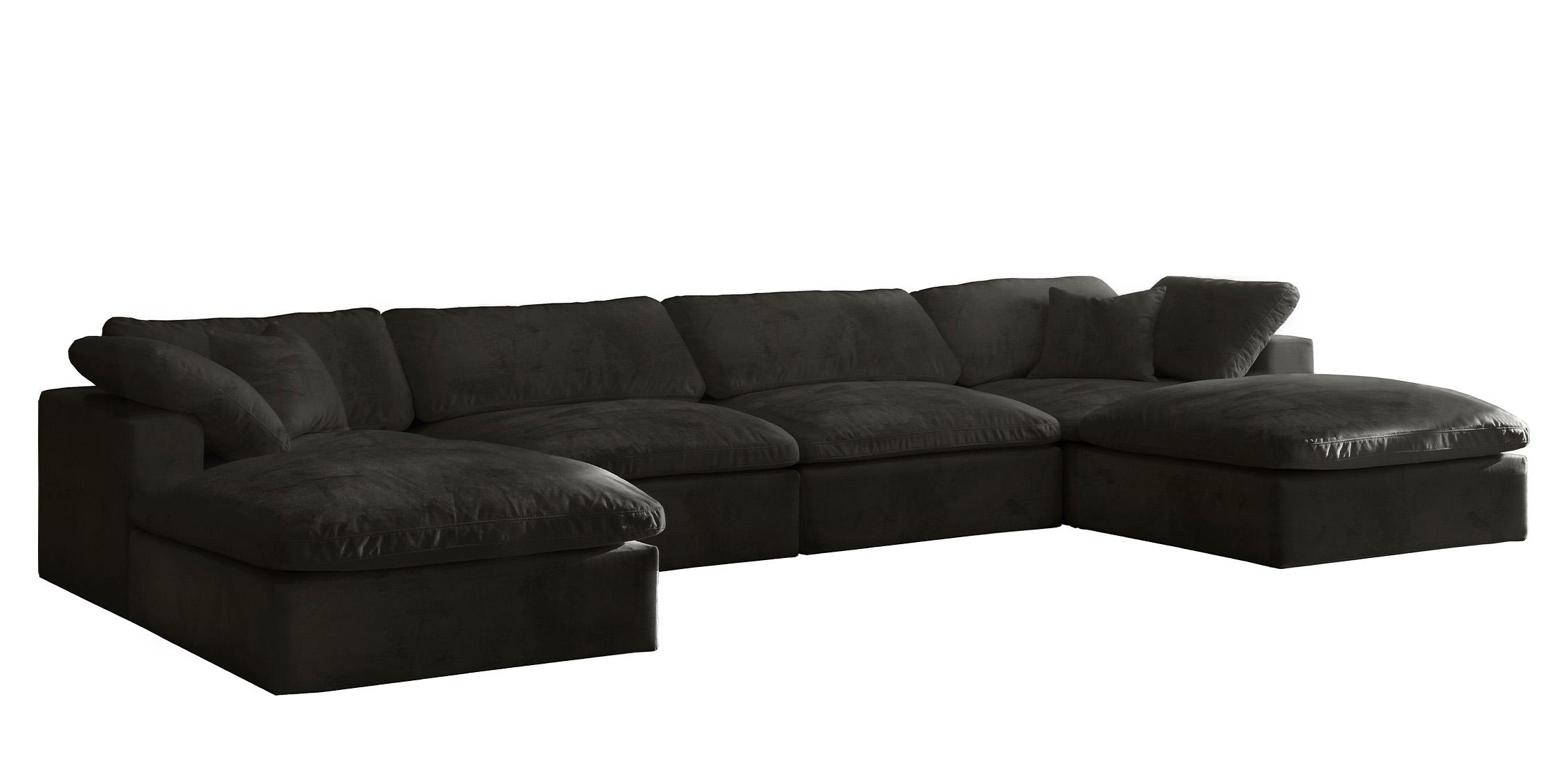 Contemporary, Modern Modular Sectional Sofa 634Black-Sec6B 634Black-Sec6B in Black Fabric