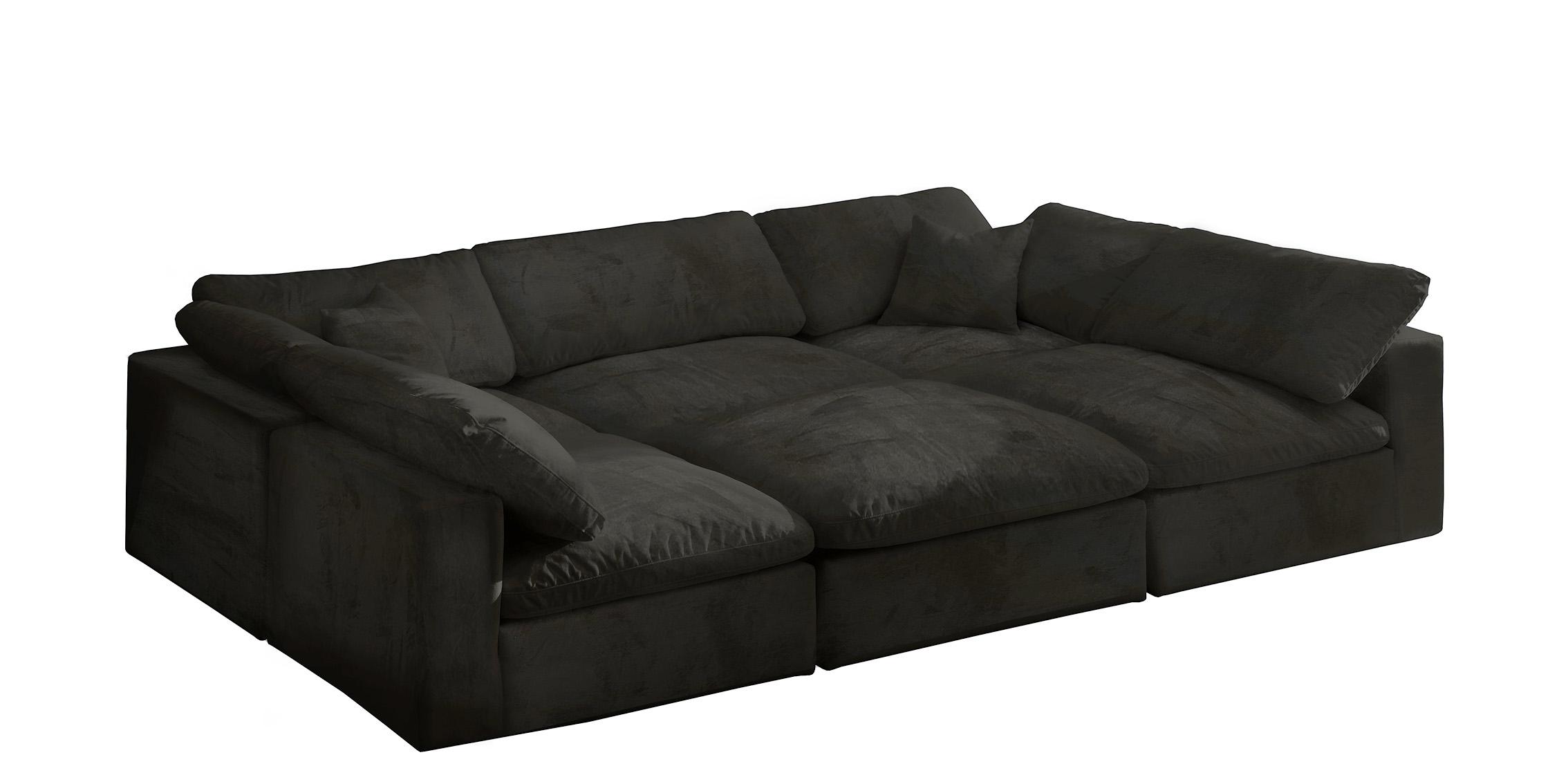 Contemporary, Modern Modular Sectional Sofa 634Black-Sec6C 634Black-Sec6C in Black Fabric