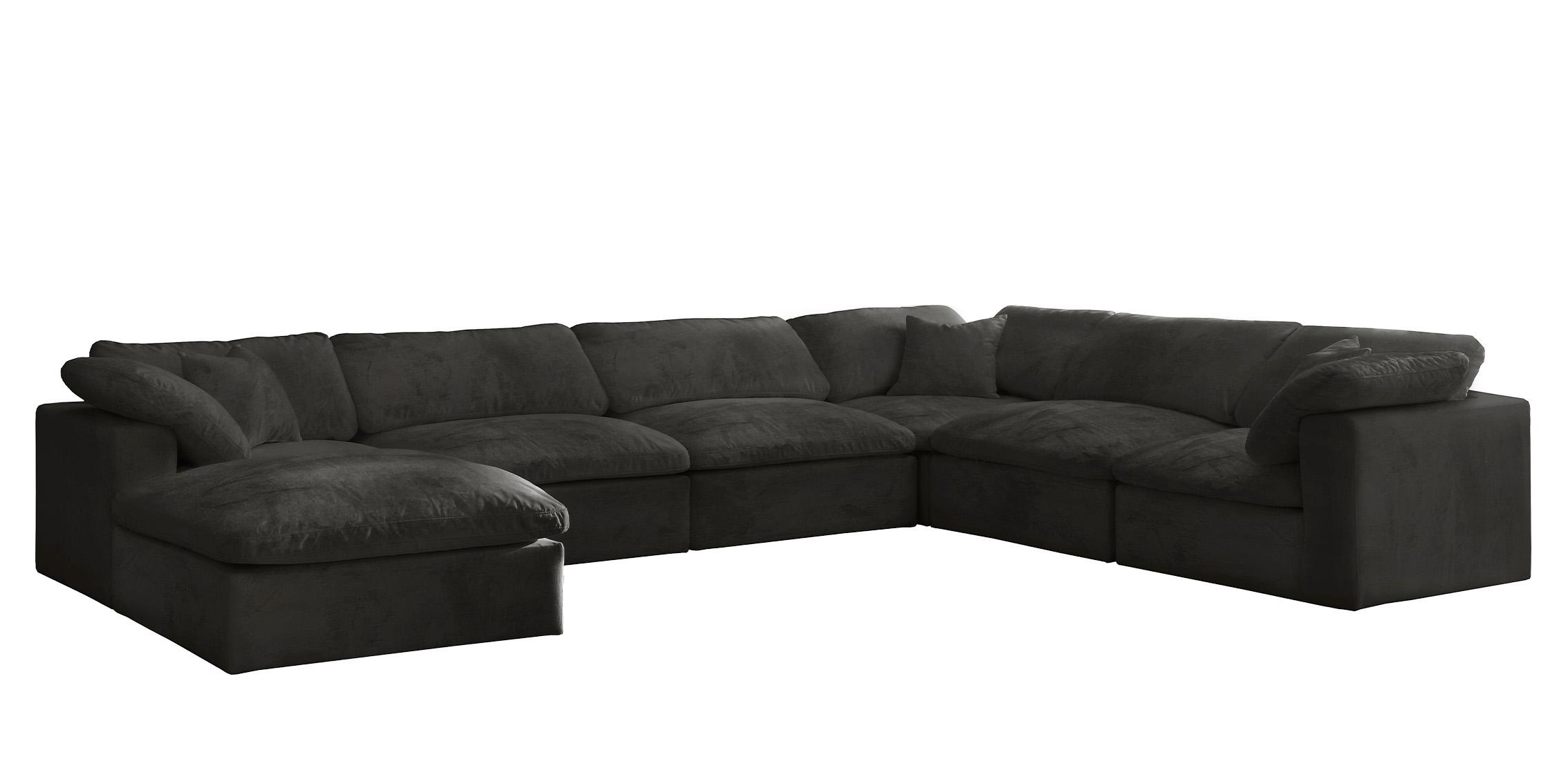 Contemporary, Modern Modular Sectional Sofa 634Black-Sec7A 634Black-Sec7A in Black Fabric