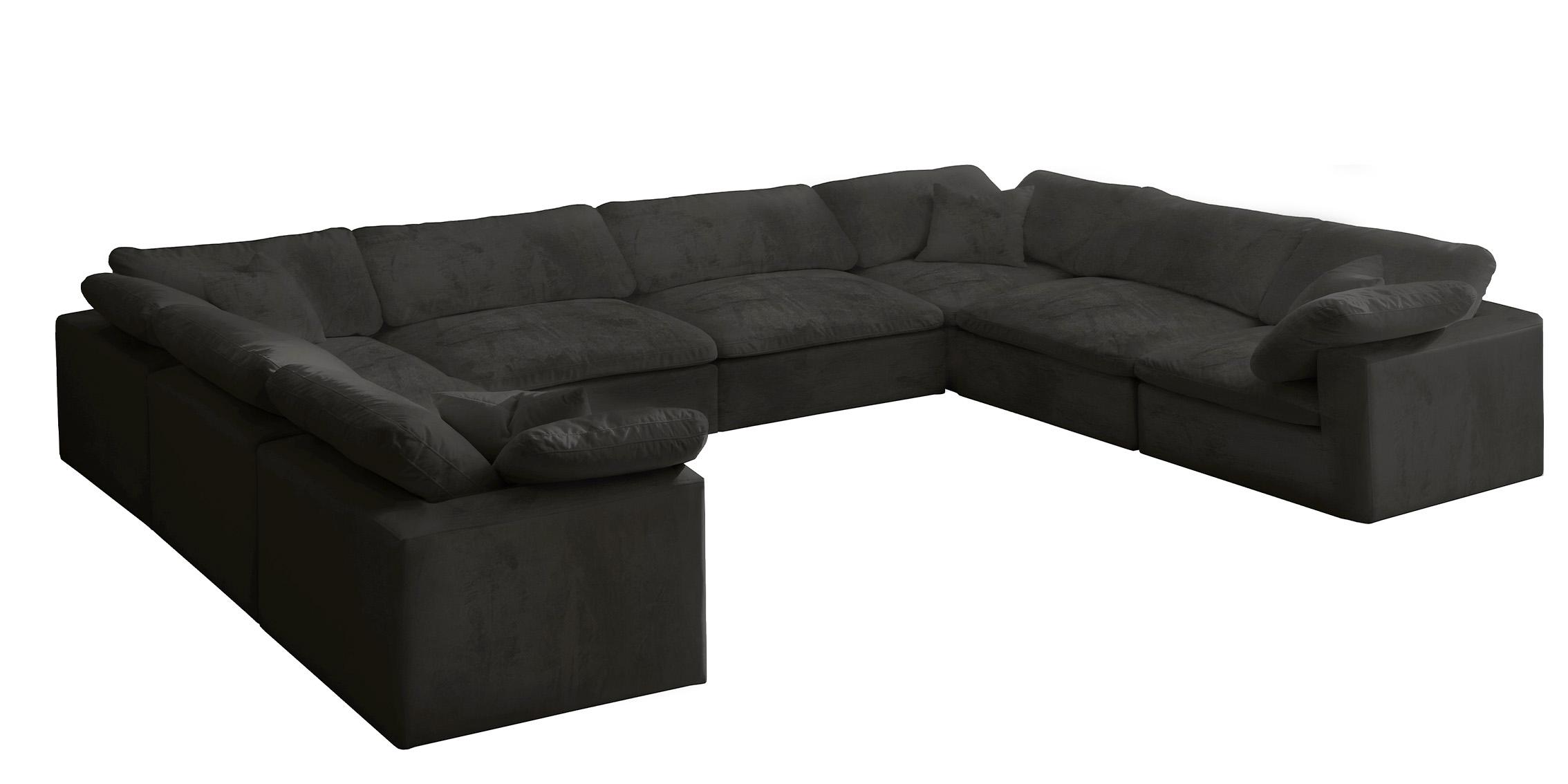 Contemporary, Modern Modular Sectional Sofa 634Black-Sec8A 634Black-Sec8A in Black Fabric