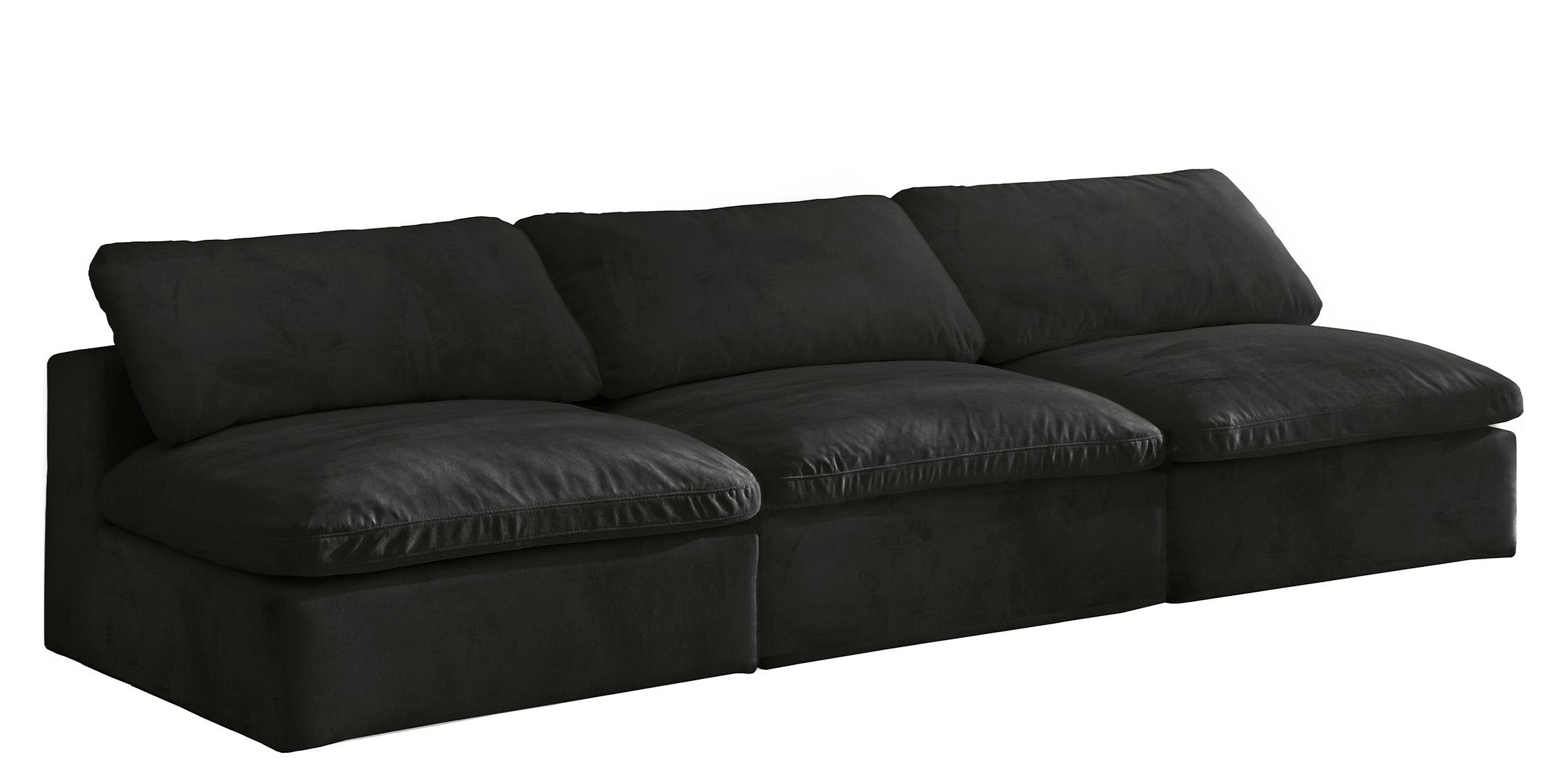 

    
Cozy Black Velvet Comfort Modular Armless Sofa S117 Meridian
