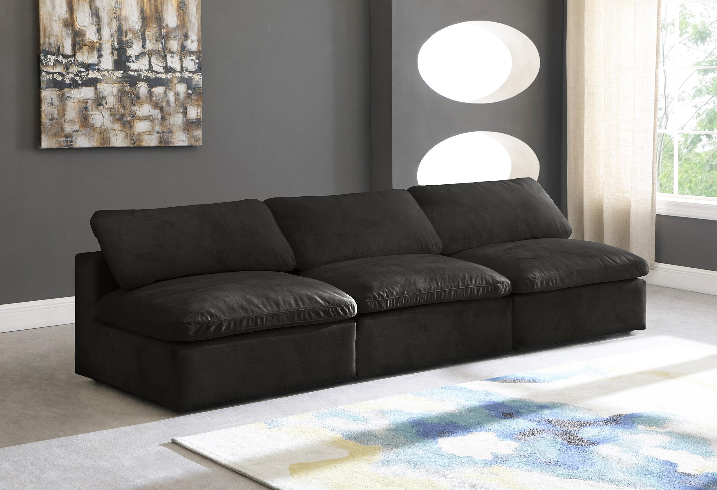 

    
Cozy Black Velvet Comfort Modular Armless Sofa S117 Meridian
