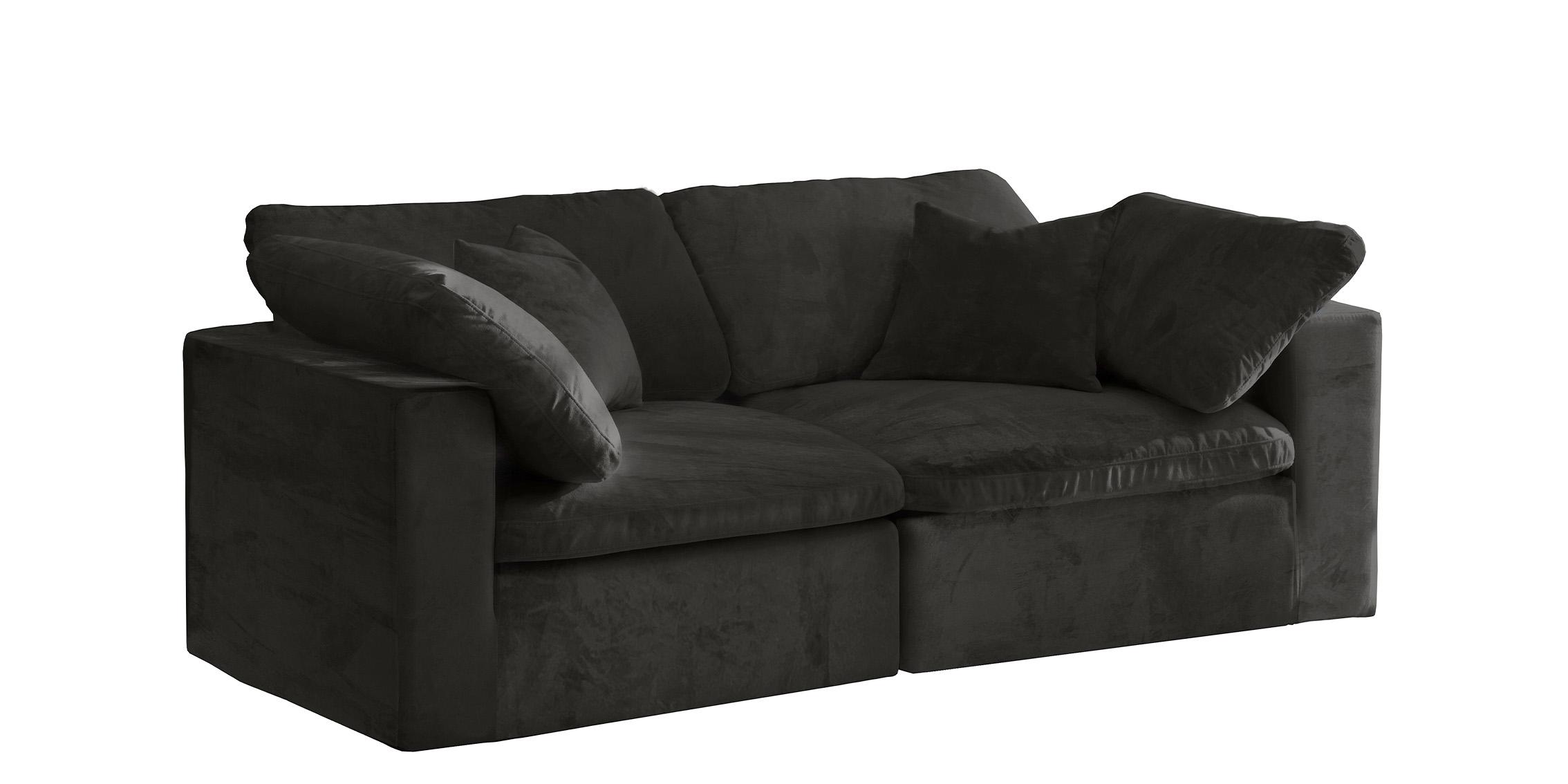 

    
Cozy Black Velvet Comfort Modular Sofa S80 Meridian
