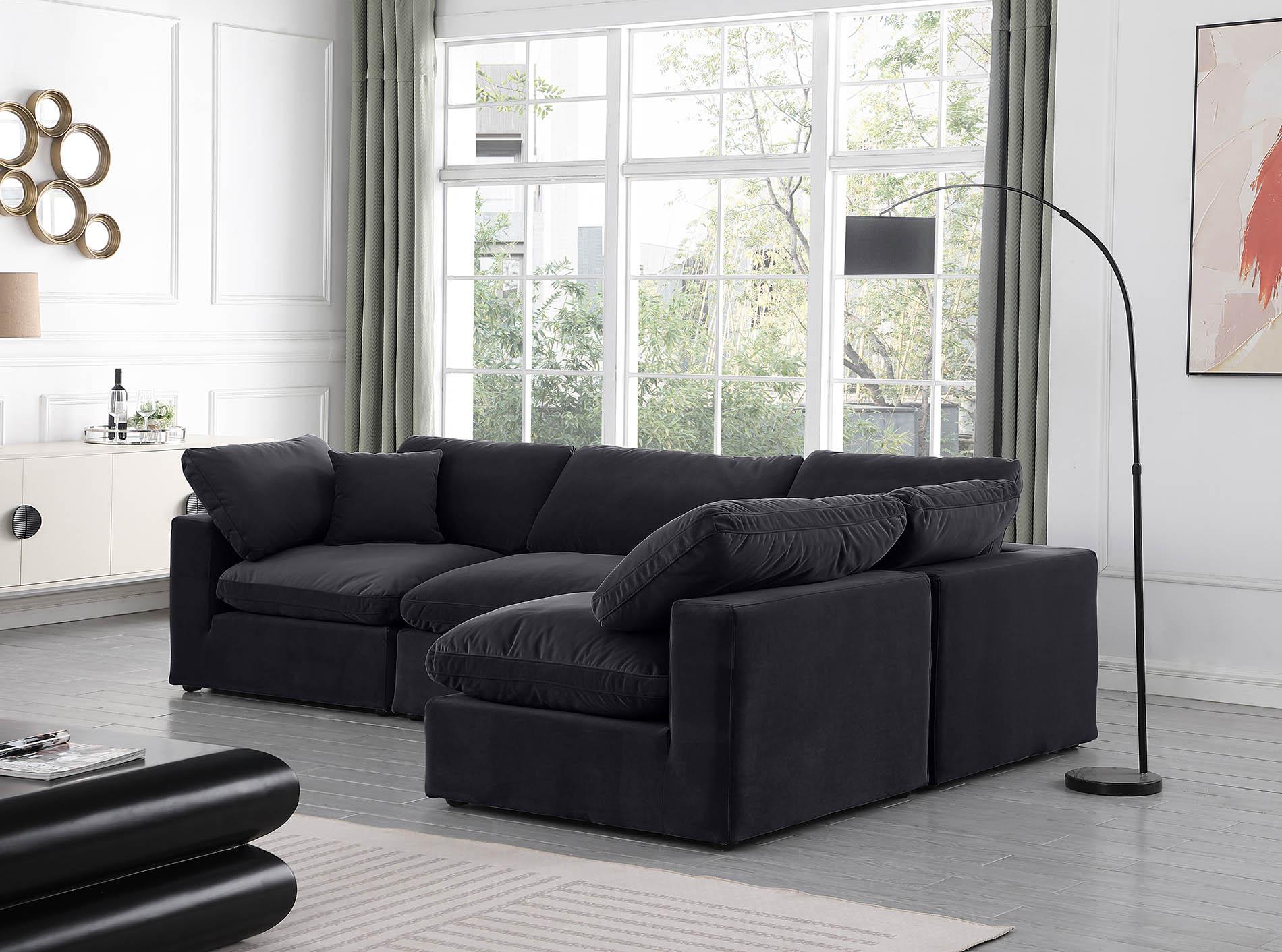 

        
Meridian Furniture 189Black-Sec4B Modular Sectional Black Velvet 094308289618
