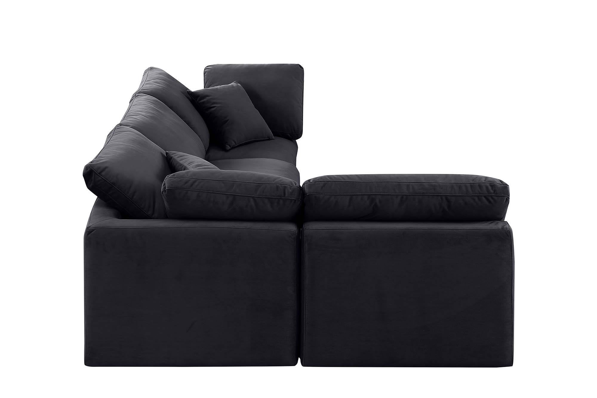 

        
Meridian Furniture INDULGE 147Black-Sec4B Modular Sectional Sofa Black Velvet 094308316291
