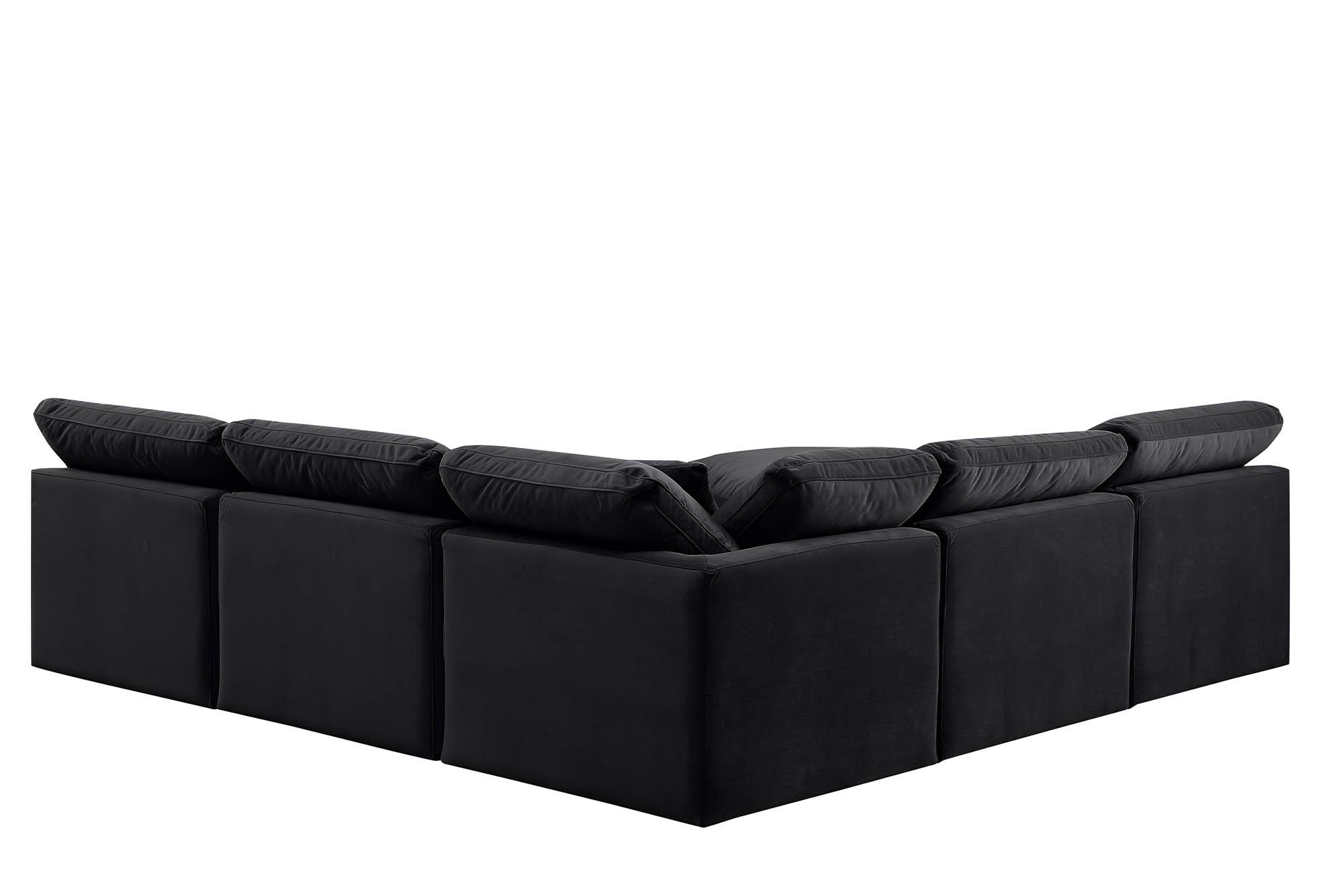 

        
Meridian Furniture INDULGE 147Black-Sec5B Modular Sectional Sofa Black Velvet 094308316314

