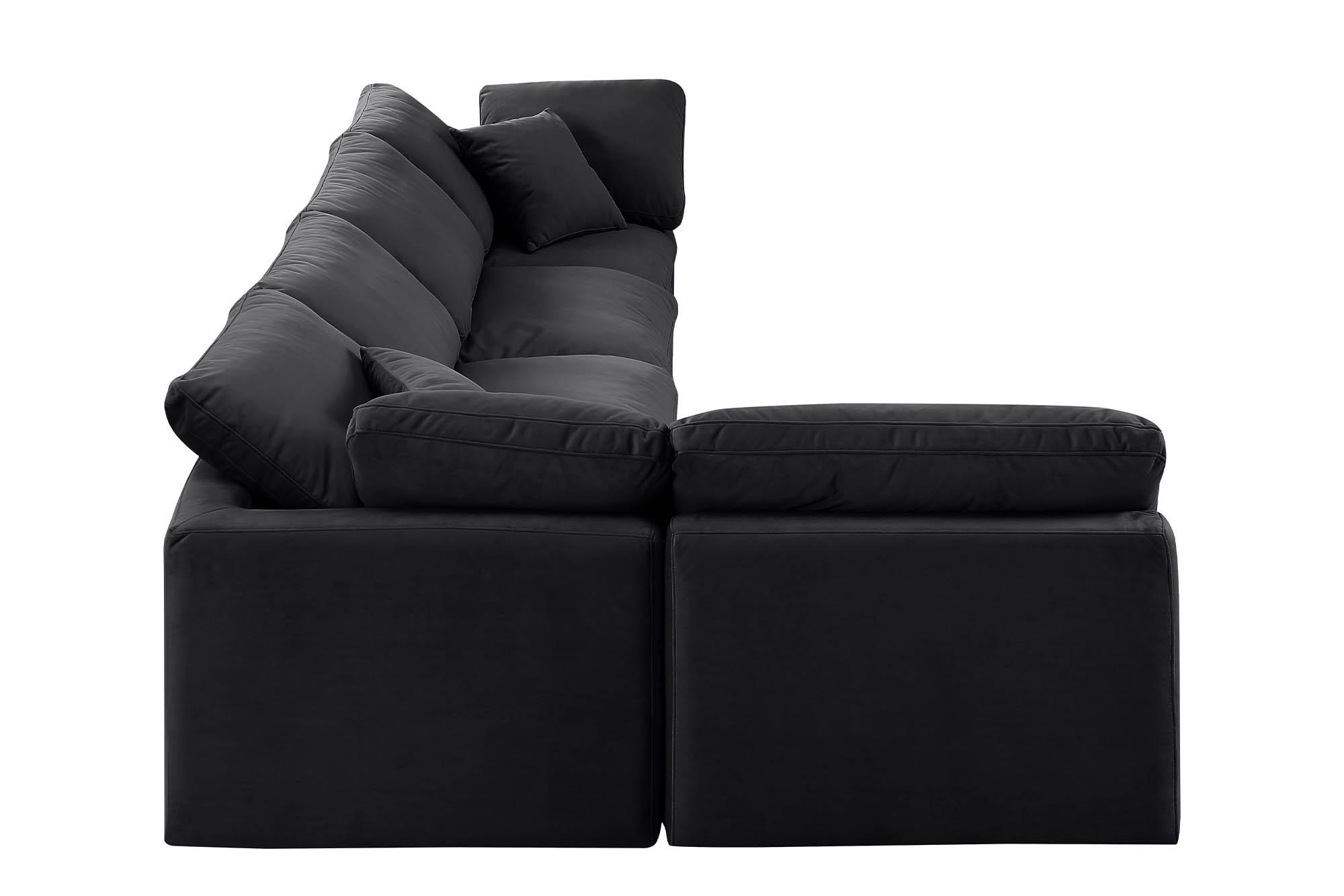 

        
Meridian Furniture INDULGE 147Black-Sec5D Modular Sectional Sofa Black Velvet 094308316338
