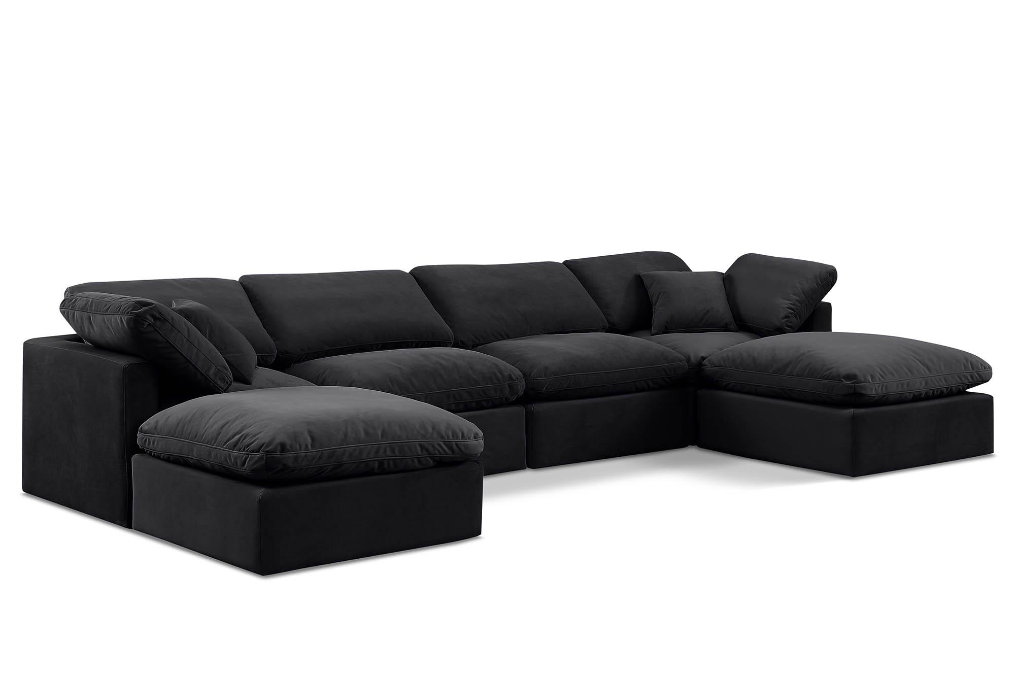 Contemporary, Modern Modular Sectional Sofa INDULGE 147Black-Sec6B 147Black-Sec6B in Black Velvet