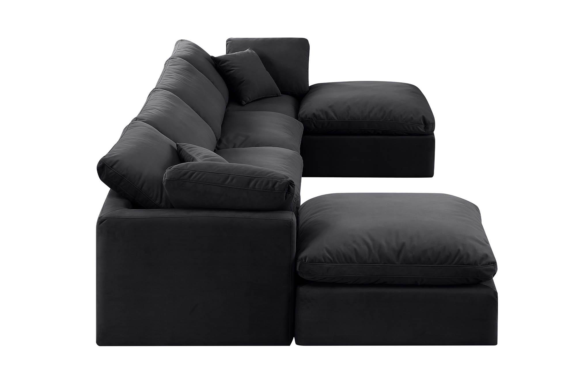 

        
Meridian Furniture INDULGE 147Black-Sec6B Modular Sectional Sofa Black Velvet 094308316352

