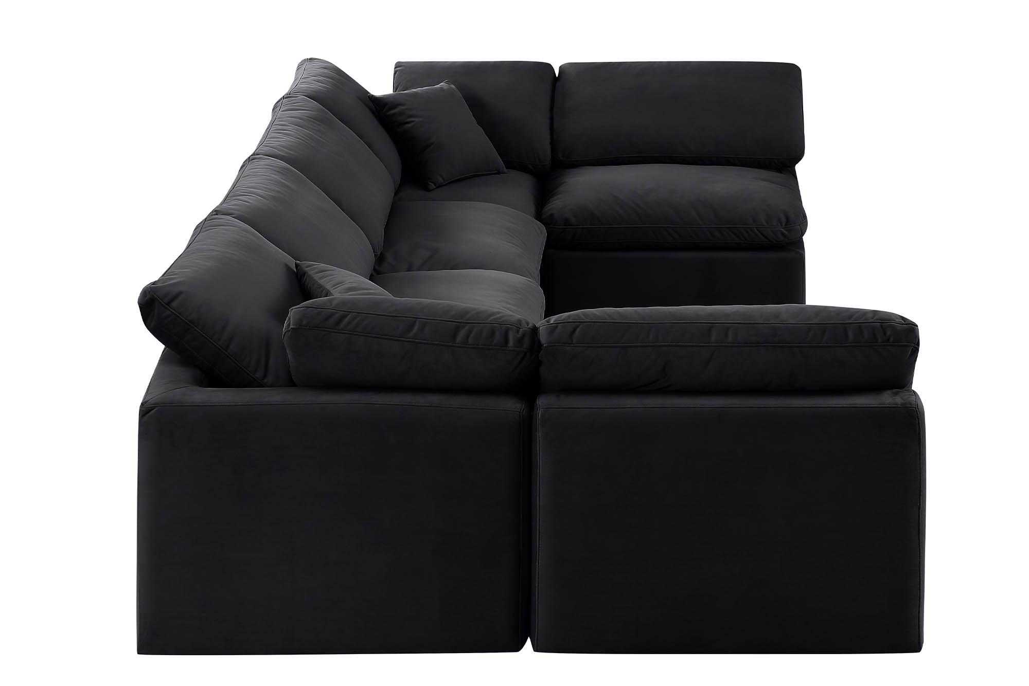 

        
Meridian Furniture INDULGE 147Black-Sec6D Modular Sectional Sofa Black Velvet 094308316376
